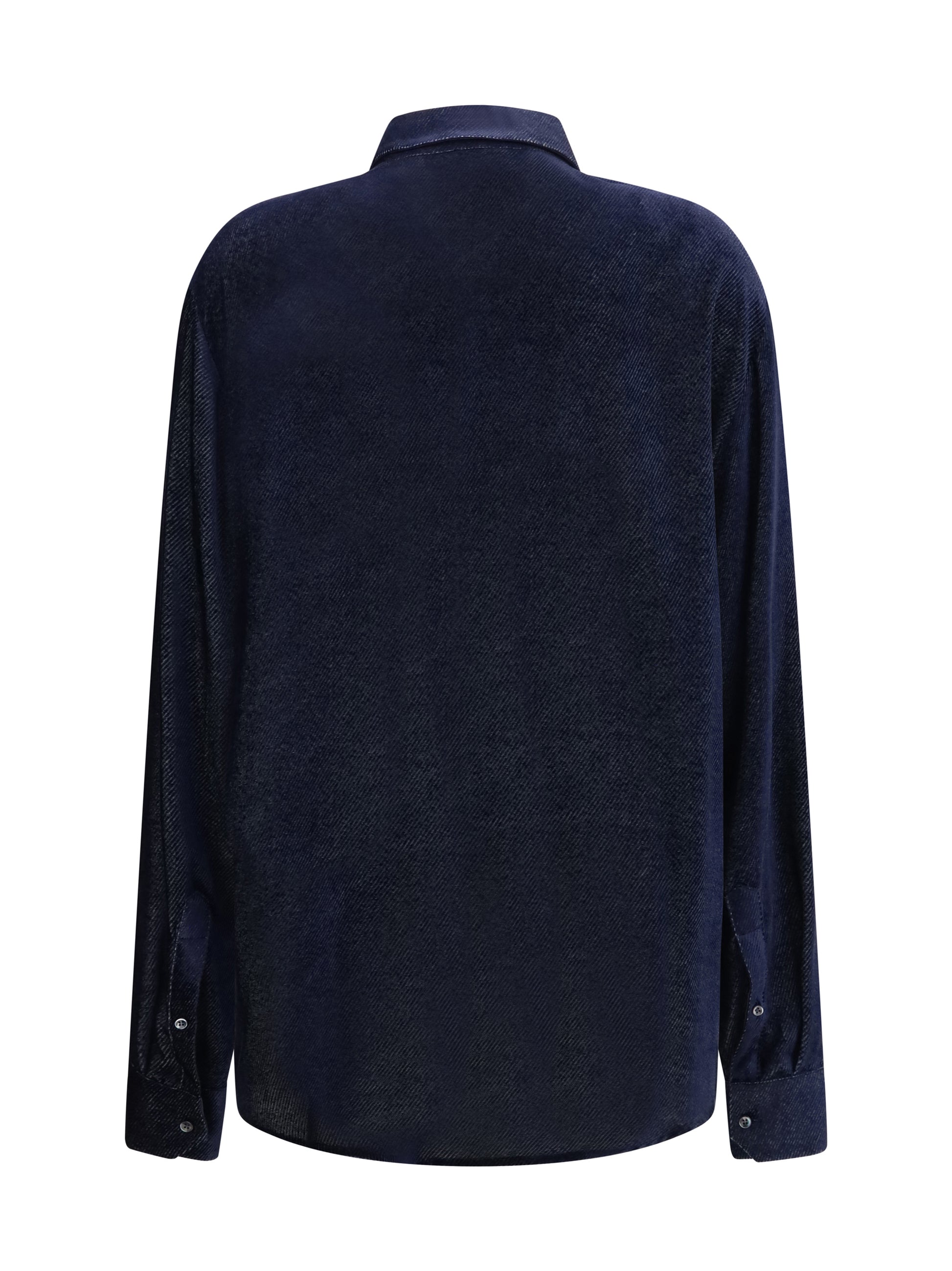 Giorgio Armani Men Silk Blend Devoré Velvet Twill Shirt GIORGIO ARMANI