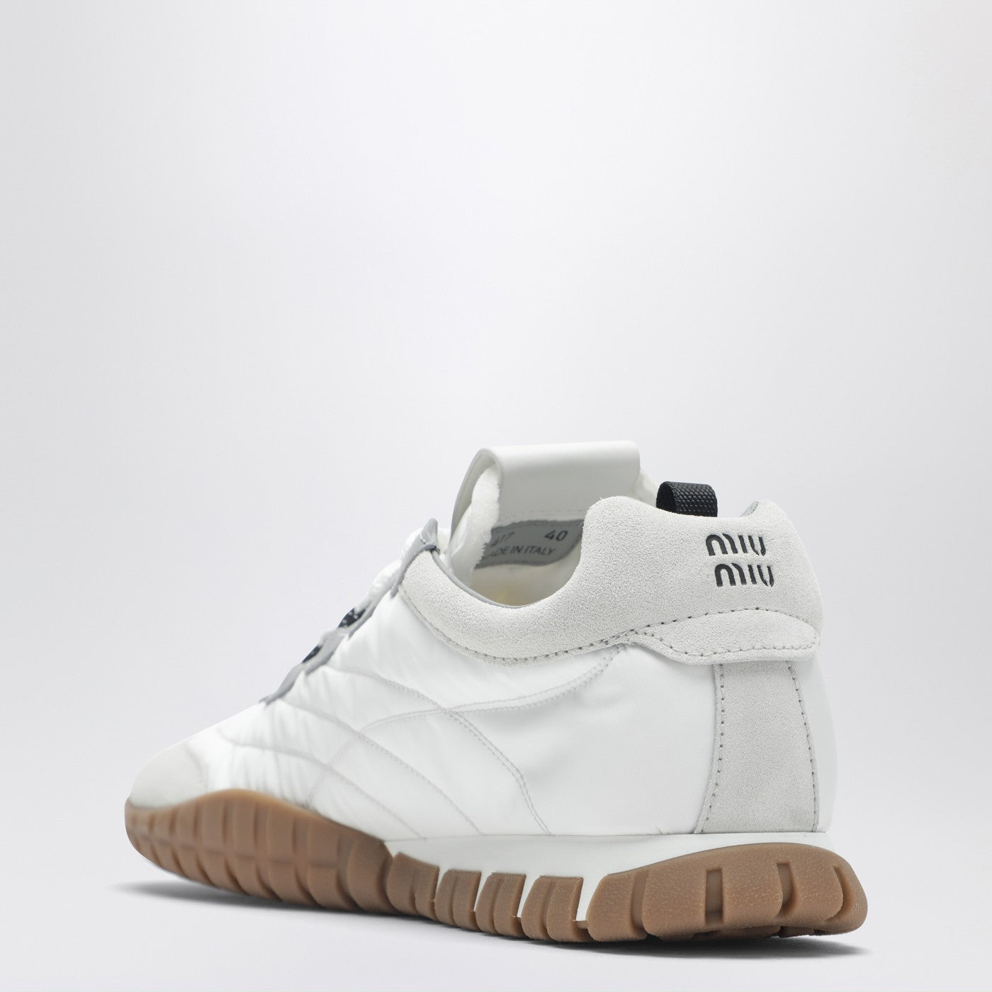 Miu Miu White Tyre Sneakers In Technical Fabric And Suede Women MIU MIU
