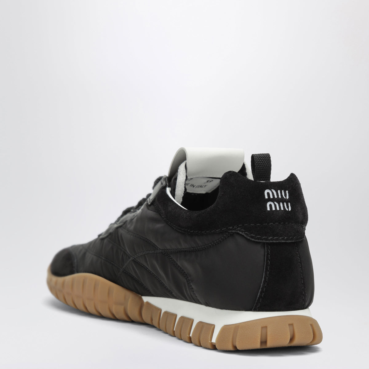 Miu Miu Tyre Sneakers In Re-Nylon And Suede, Black Women MIU MIU