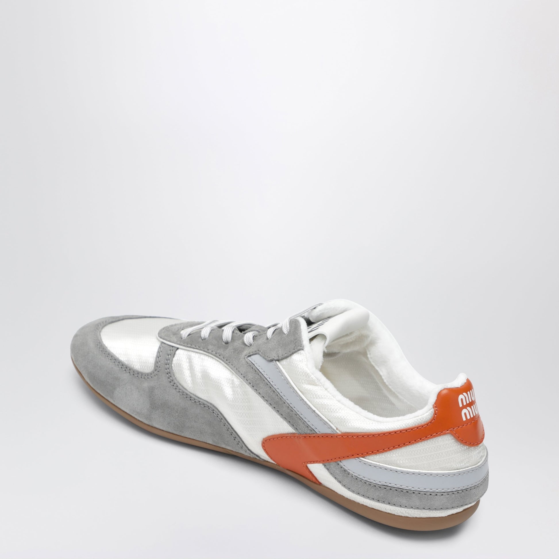 Miu Miu Gymnasium Sneakers In Talc/Papaya In Technical Fabric And Suede Women MIU MIU