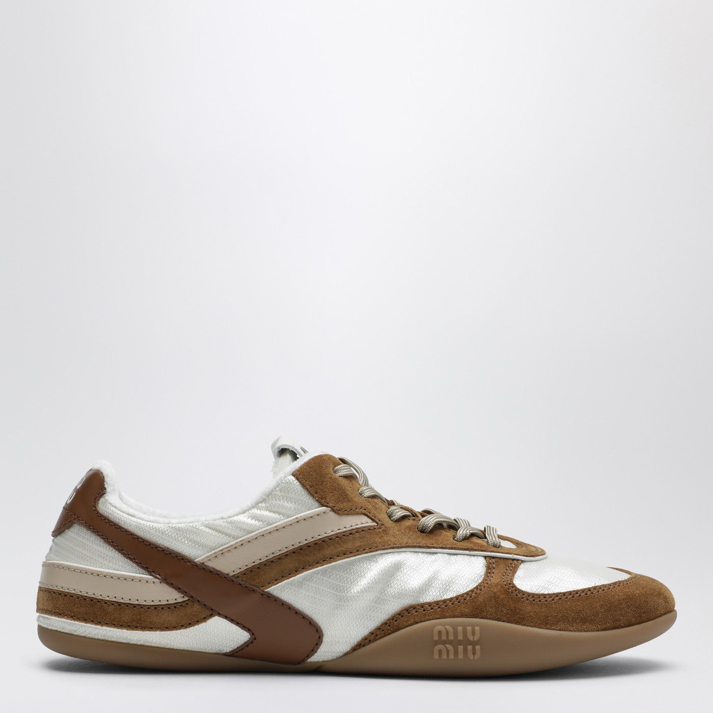 Miu Miu Gymnasium Sneakers Talc/Cinnamon In Technical Fabric And Suede Women MIU MIU