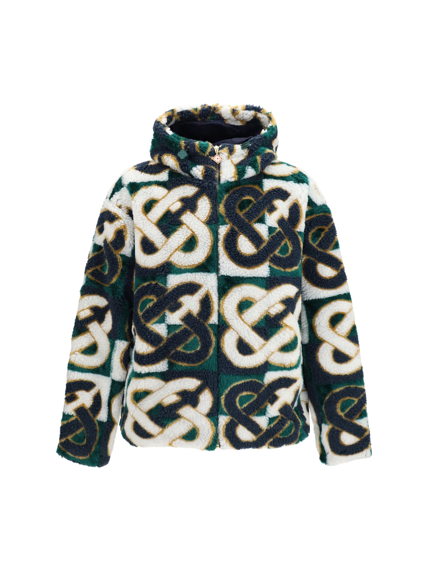 Casablanca Men Monogram Fleece Hooded Jacket CASABLANCA