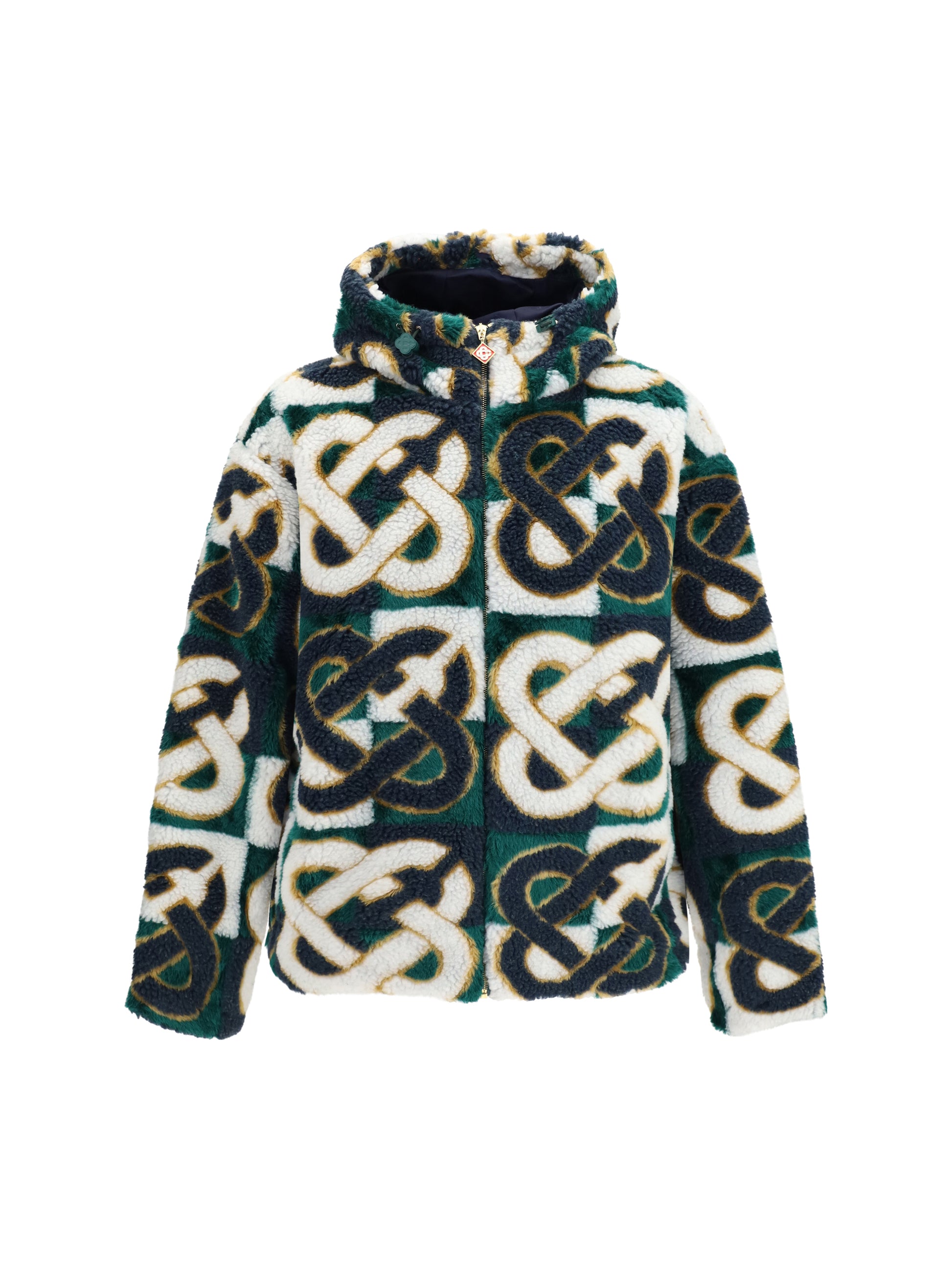 Casablanca Men Monogram Fleece Hooded Jacket CASABLANCA