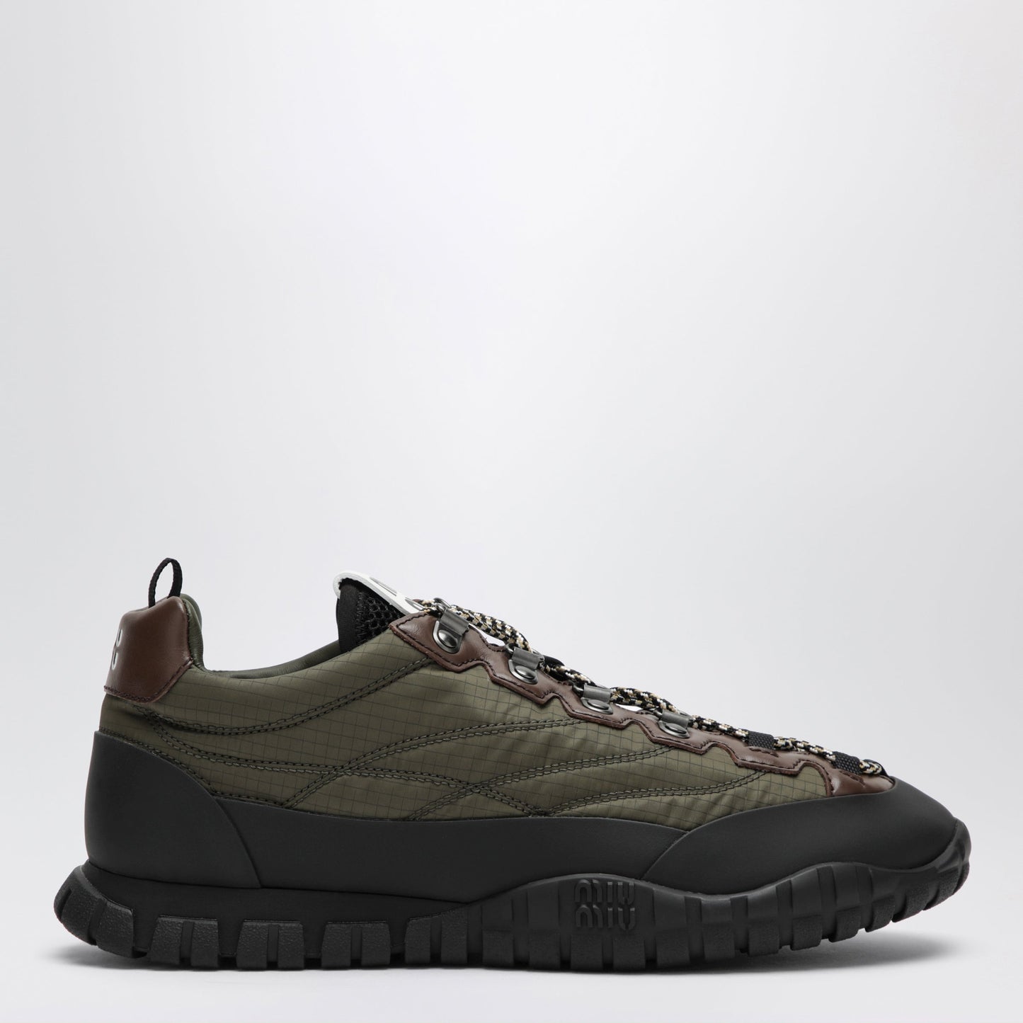 Miu Miu Military Green Ripstop Technical Fabric Sneakers Women MIU MIU