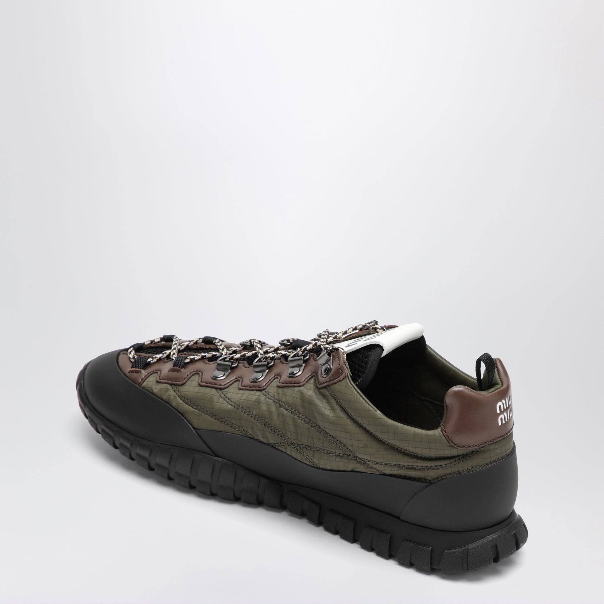 Miu Miu Military Green Ripstop Technical Fabric Sneakers Women MIU MIU