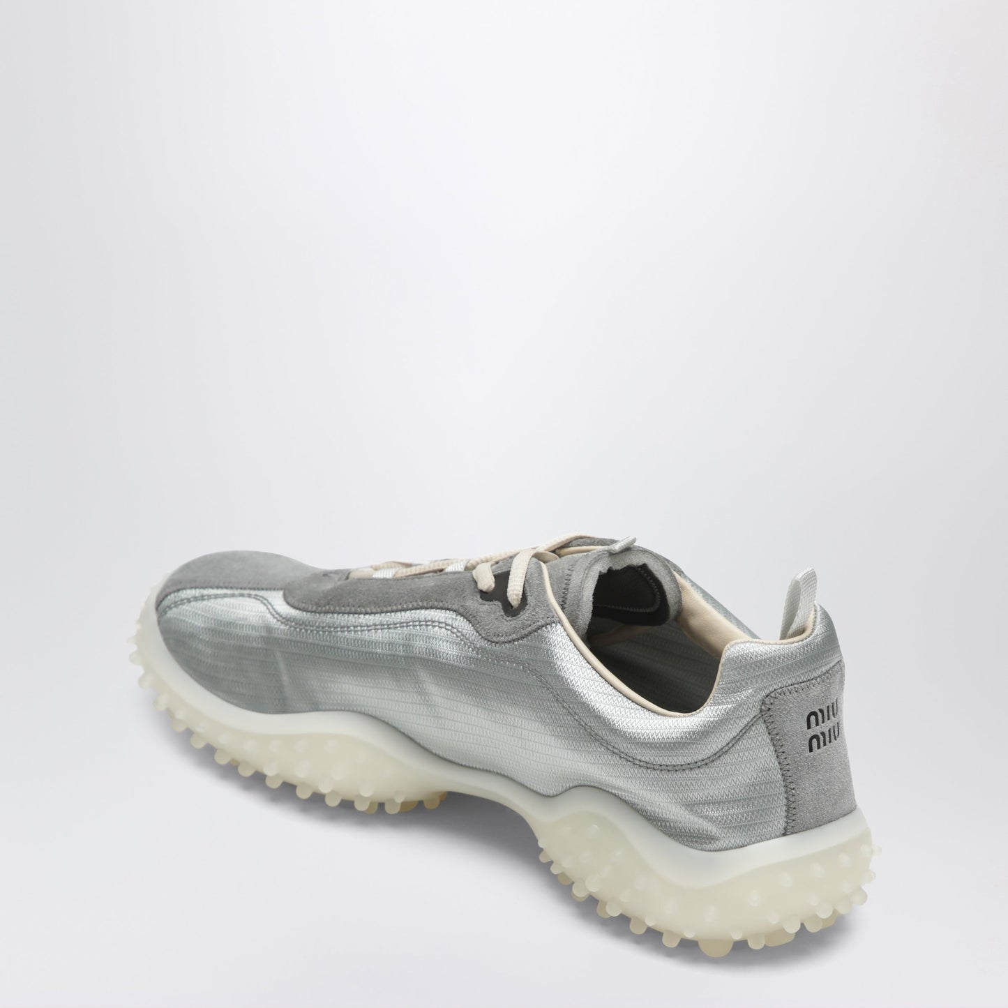 Miu Miu Cloud-Grey Bubble Trainers In Technical Fabric And Suede Women MIU MIU