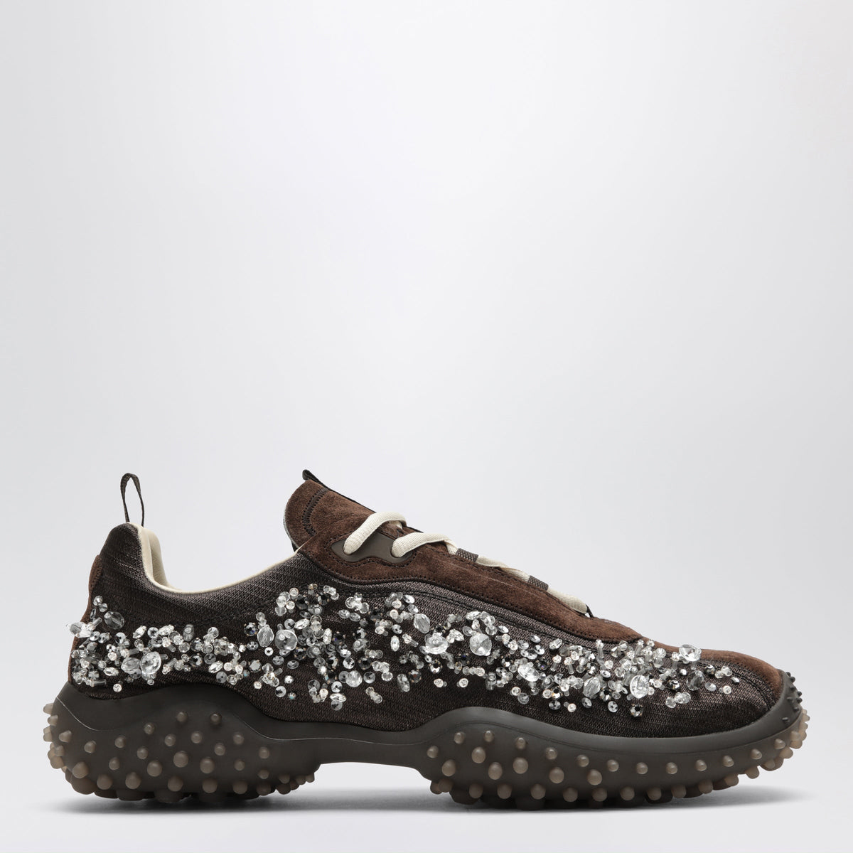 Miu Miu Bubble Sneakers In Technical Fabric And Suede With Embroidery Women MIU MIU
