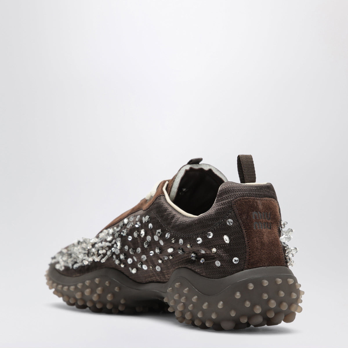 Miu Miu Bubble Sneakers In Technical Fabric And Suede With Embroidery Women MIU MIU