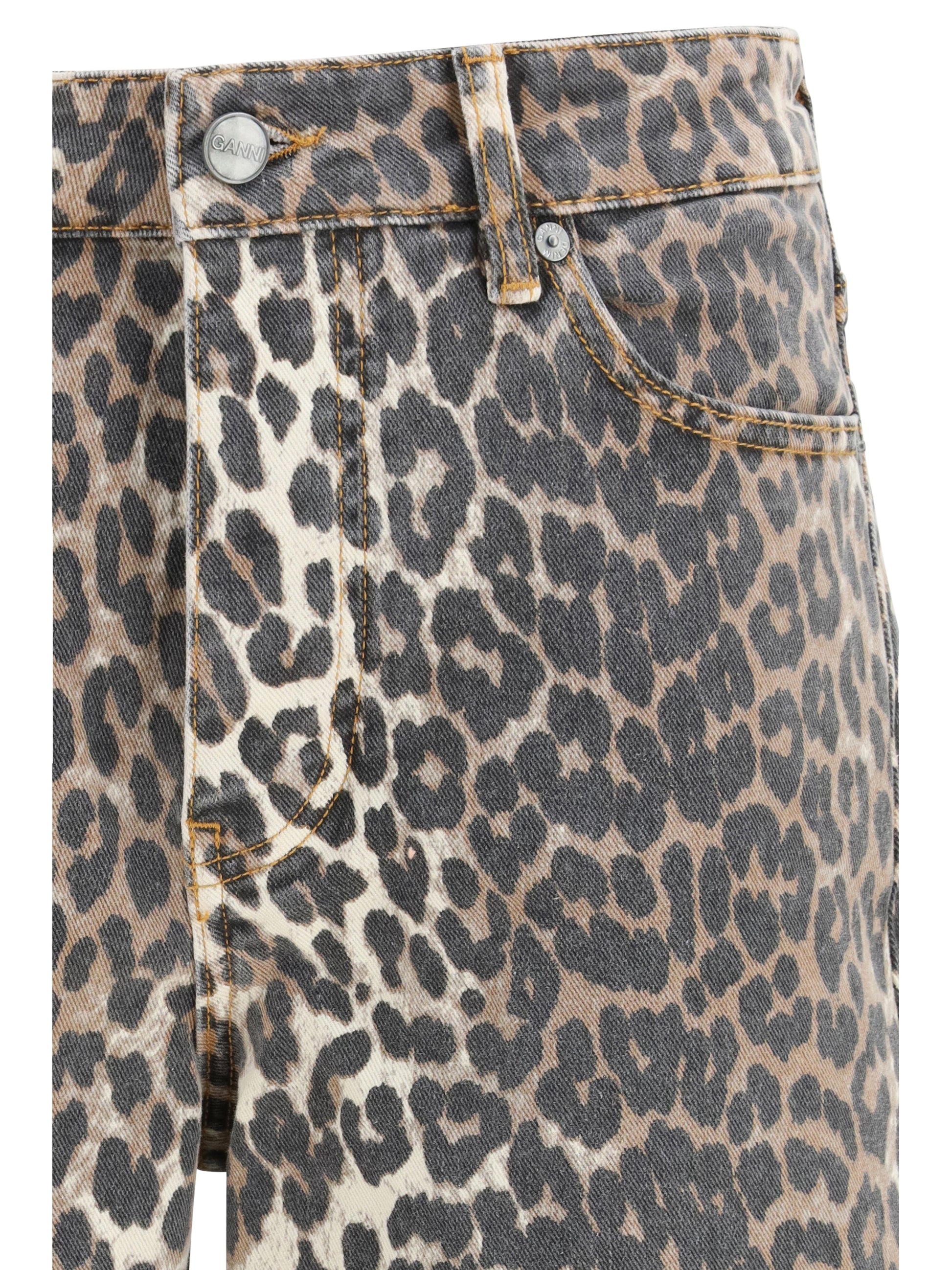 Ganni Women Animal Print Jeans GANNI