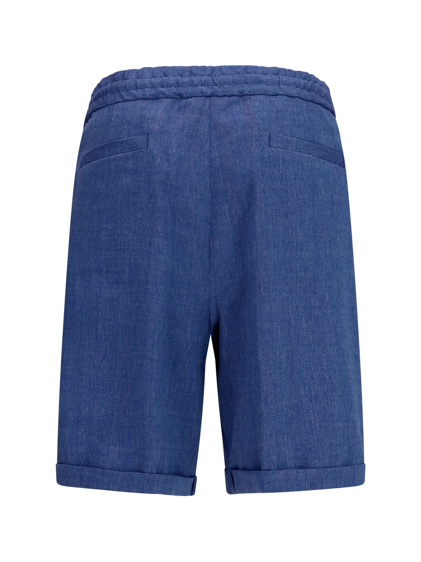 Brunello Cucinelli Men Linen And Virgin Wool Chevron Bermuda Shorts BRUNELLO CUCINELLI