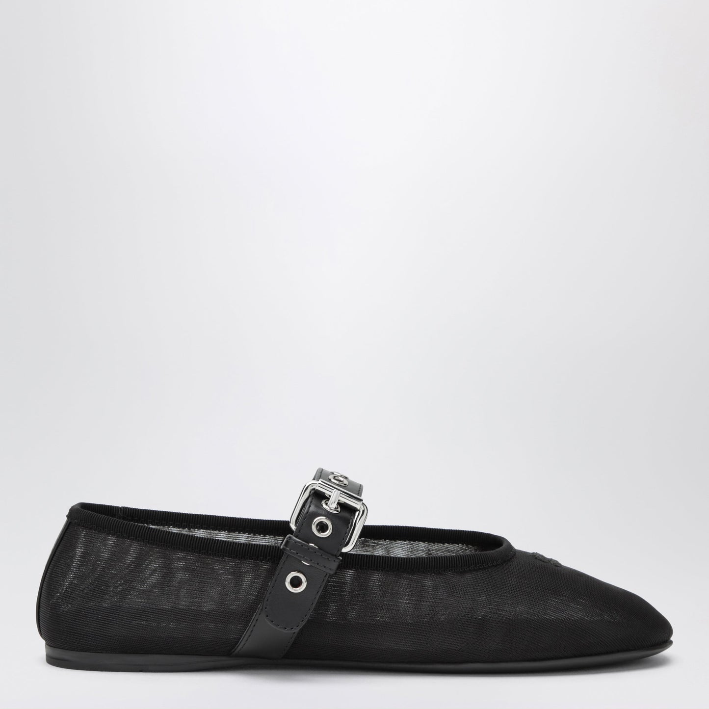 Miu Miu Black Fabric Ballet Flats With Buckle Women MIU MIU
