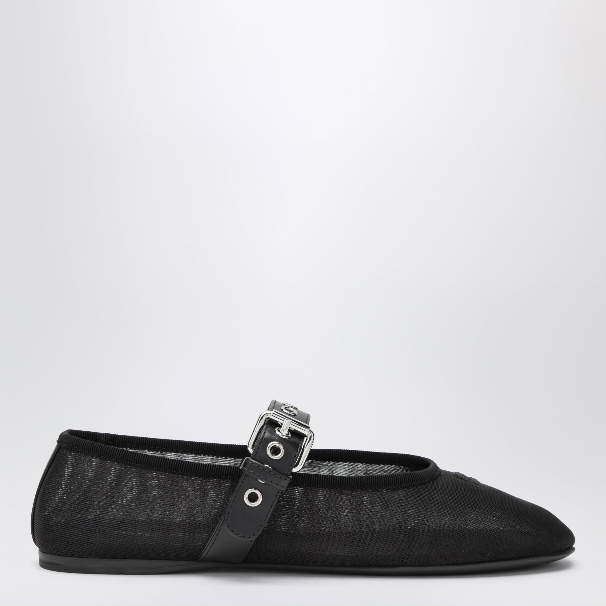 Miu Miu Black Fabric Ballet Flats With Buckle Women MIU MIU