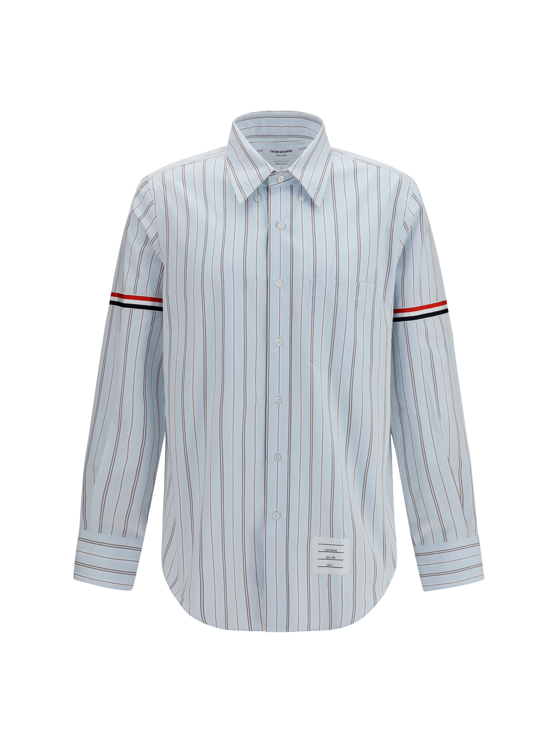 Thom Browne Men Fine-Striped Grosgrain Poplin Shirt THOM BROWNE