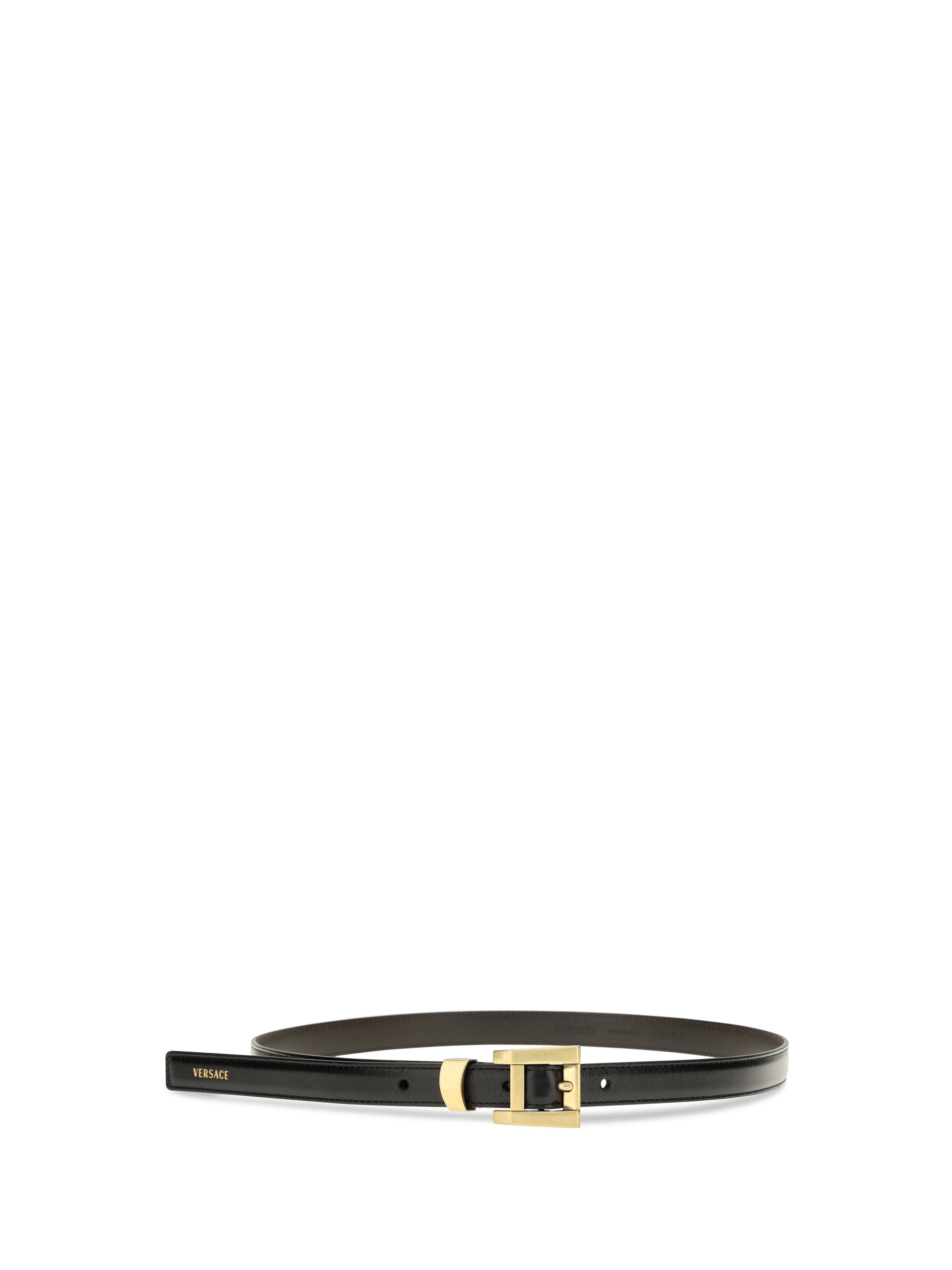 Versace Women Glossy Leather Logo Print Belt VERSACE