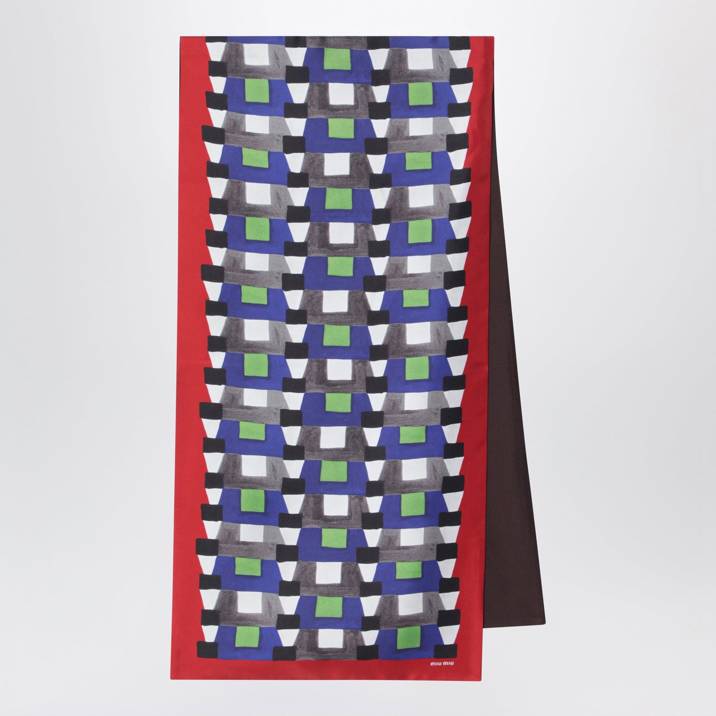 Miu Miu Silk Twill Scarf With A Geometric Print Women MIU MIU