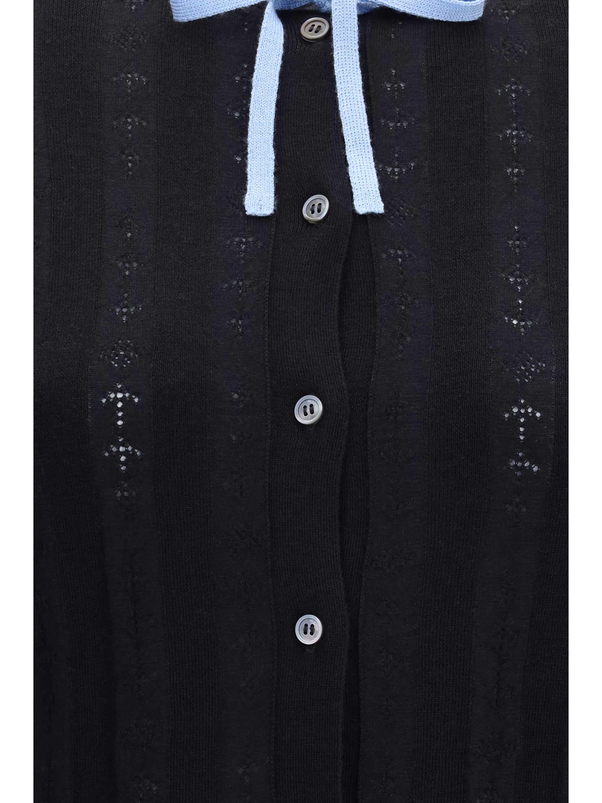 Marni Women Wool And Silk Cardigan With Bow MARNI