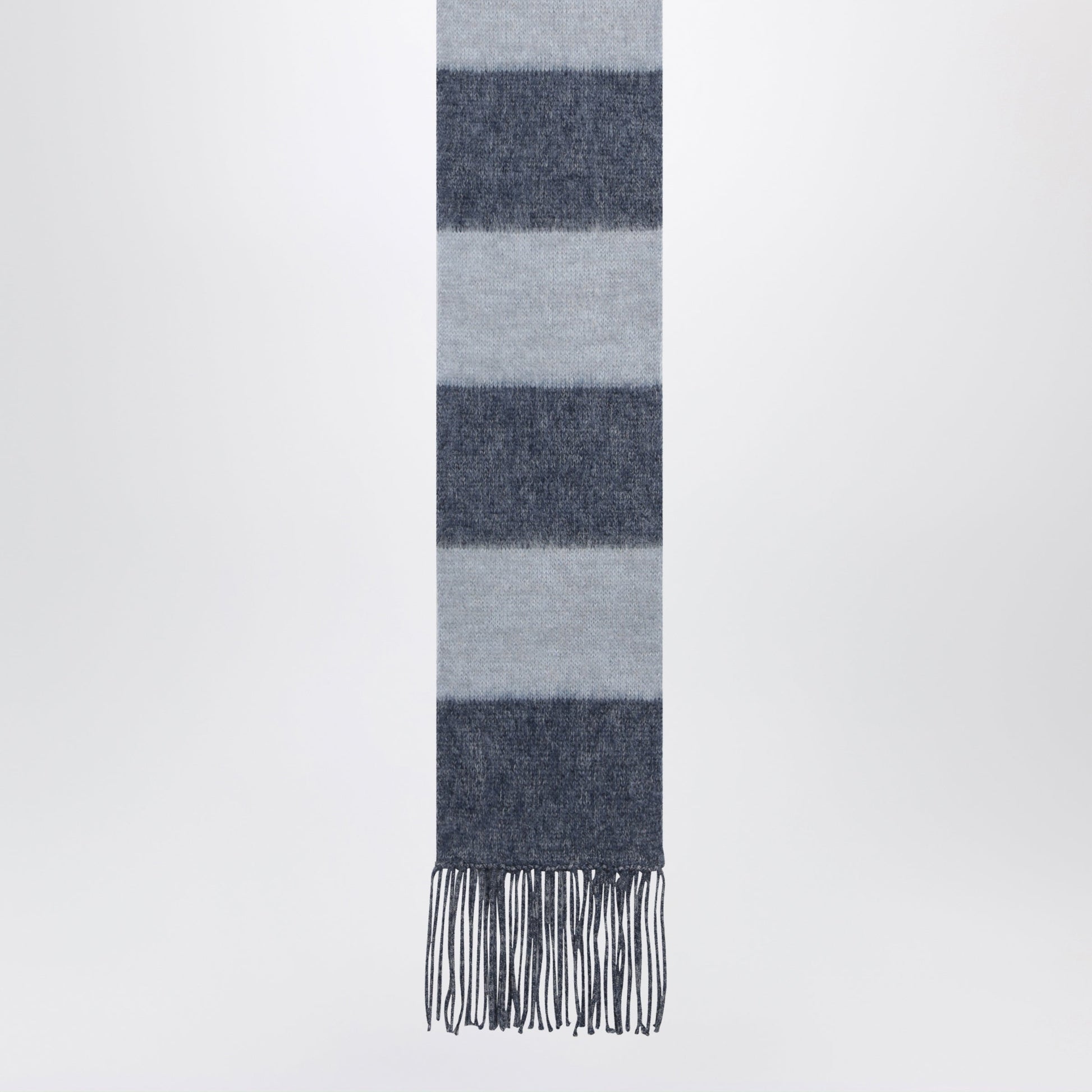 Miu Miu Striped Scarf In Blue Mohair Blend Women MIU MIU