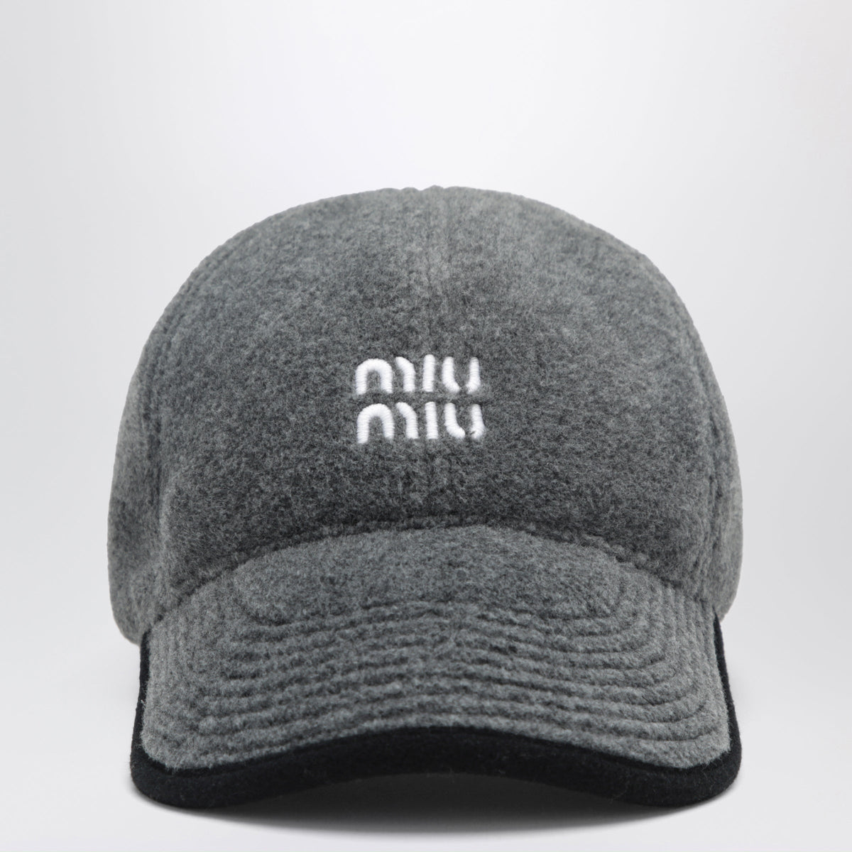 Miu Miu Gray Fleece Baseball Hat Women MIU MIU