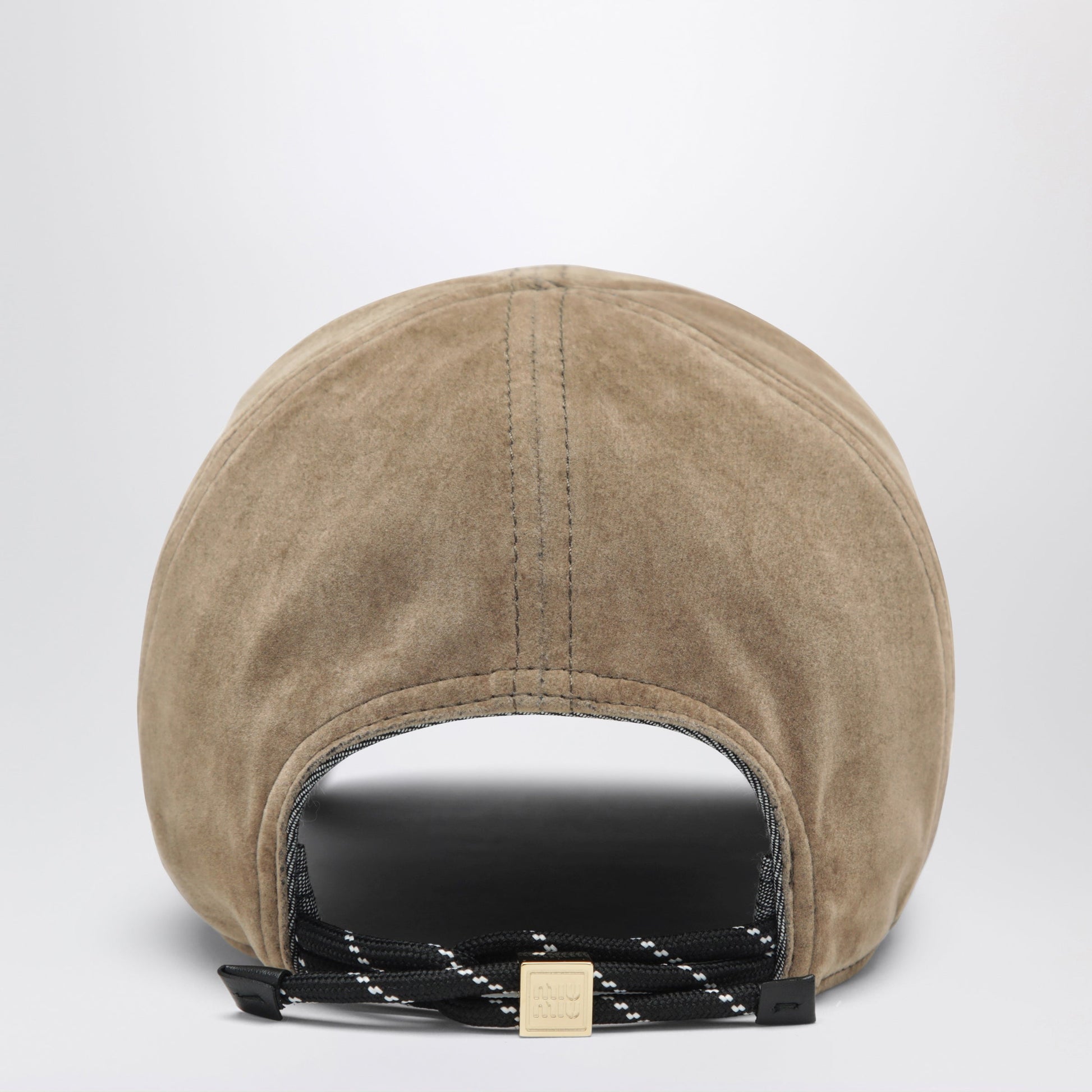 Miu Miu Sand And Black Cotton Baseball Cap Women MIU MIU