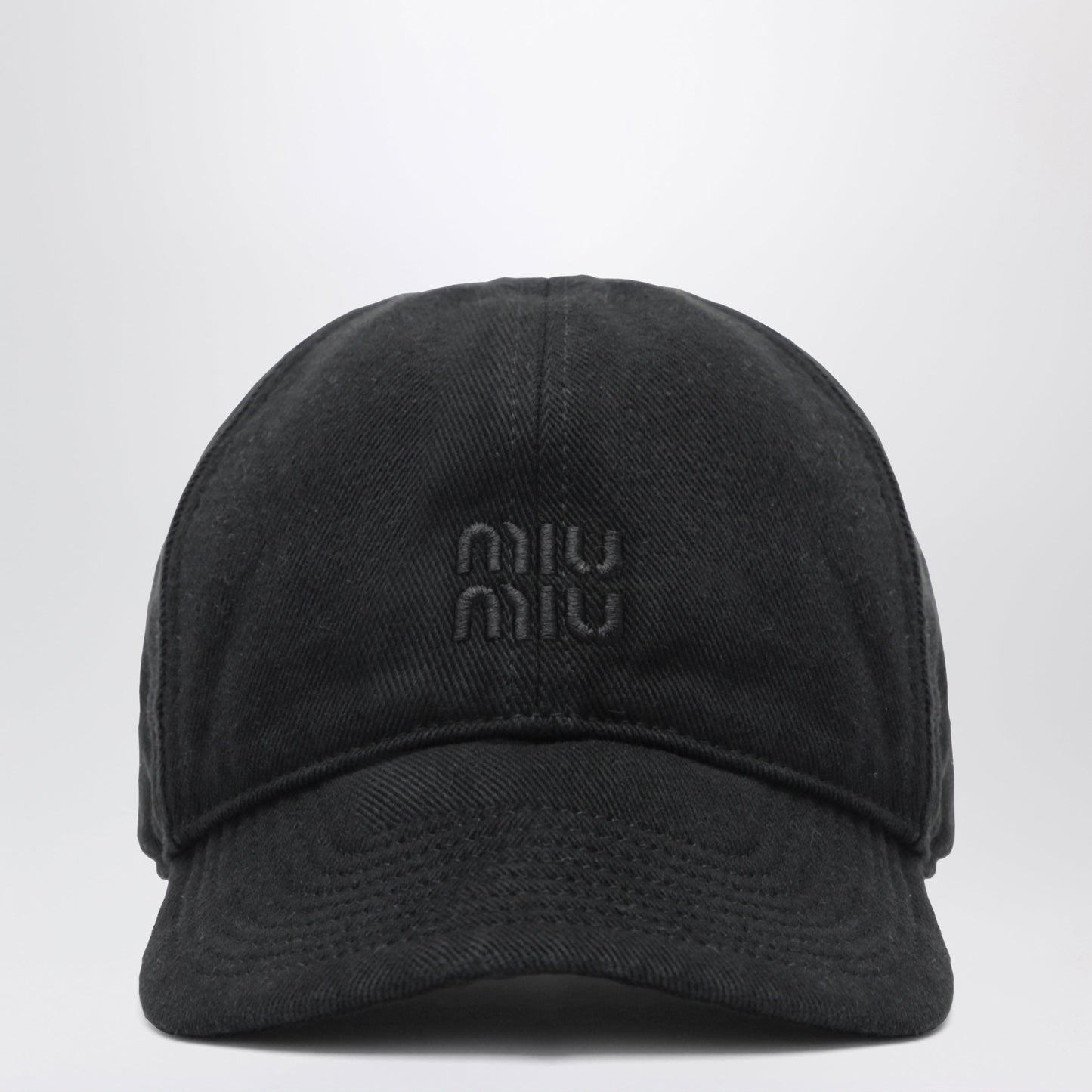 Miu Miu Black Cotton Baseball Cap Women MIU MIU