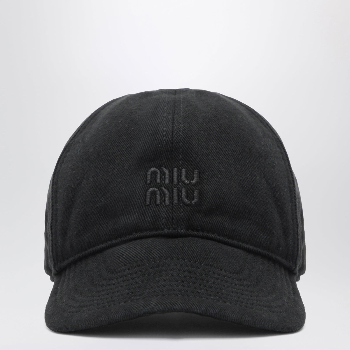 Miu Miu Black Cotton Baseball Cap Women MIU MIU