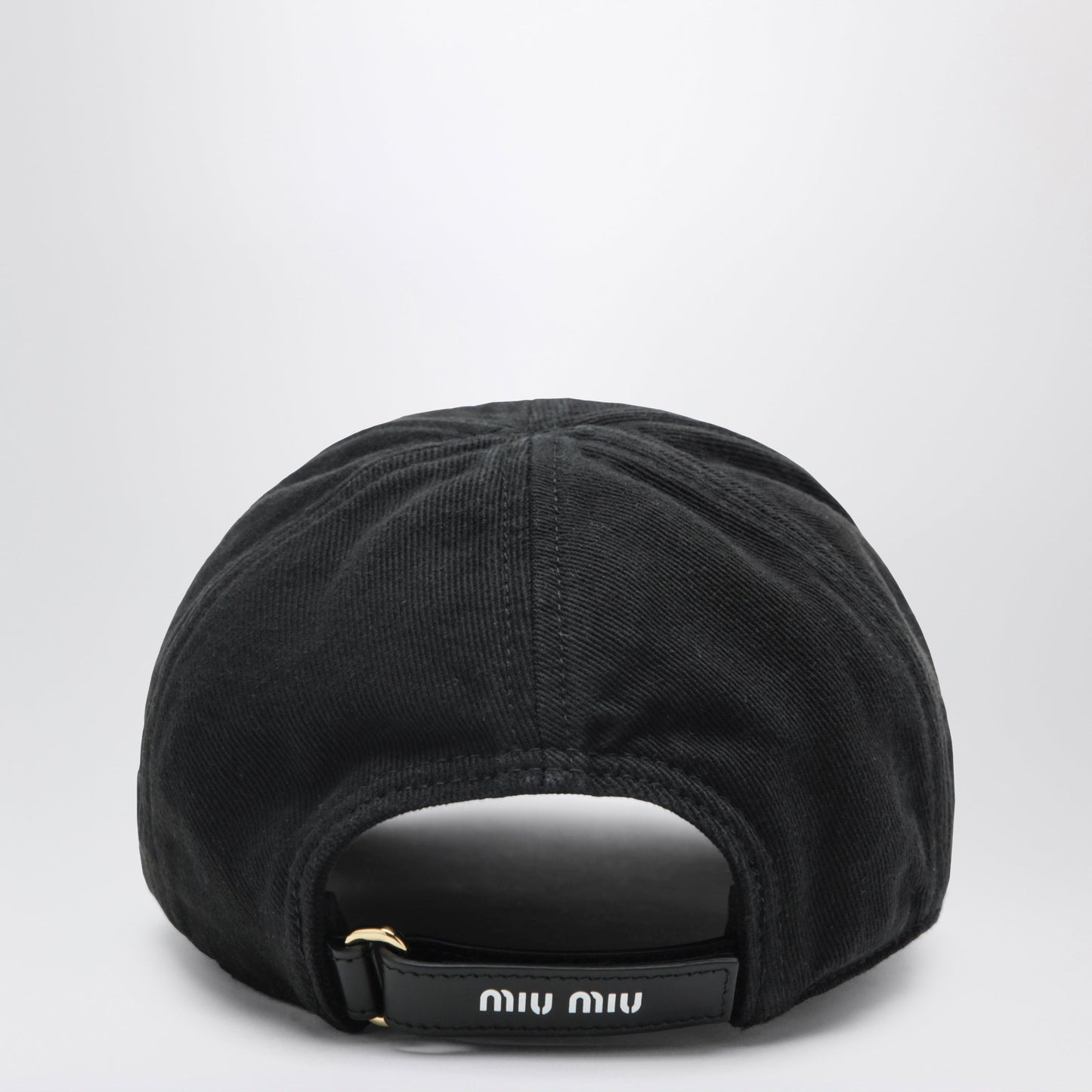 Miu Miu Black Cotton Baseball Cap Women MIU MIU