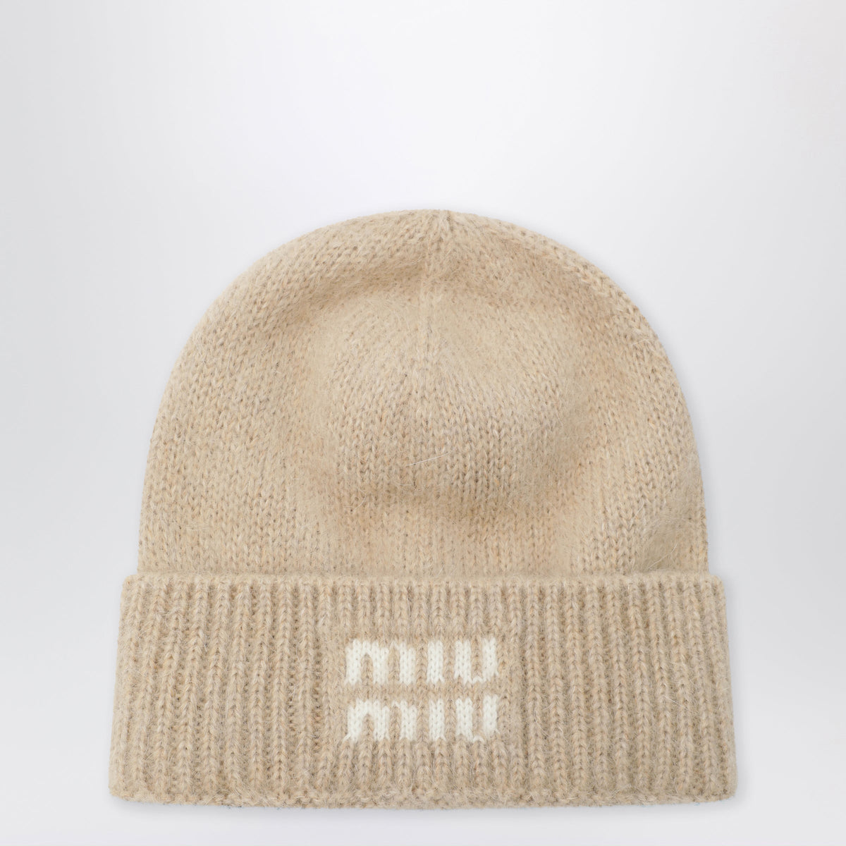 Miu Miu Beige Mohair-Blend Beanie Women MIU MIU