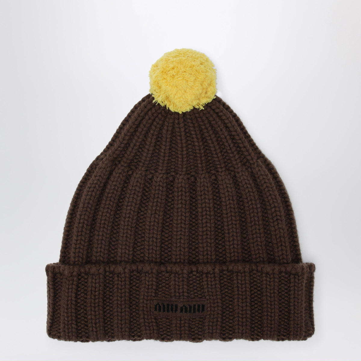 Miu Miu Cocoa/Yellow Beanie In Cashmere Women MIU MIU
