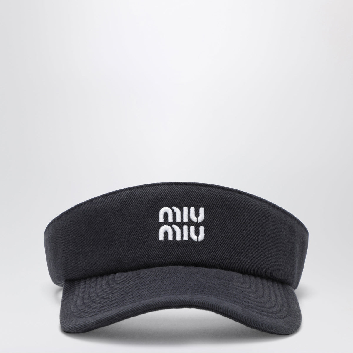 Miu Miu Blue Cotton Visor With Logo Women MIU MIU