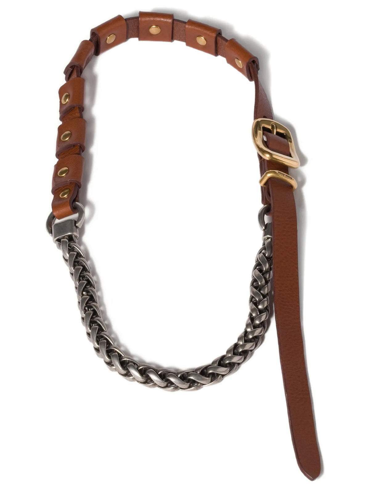 Miu Miu Women Metal And Leather Necklace MIU MIU