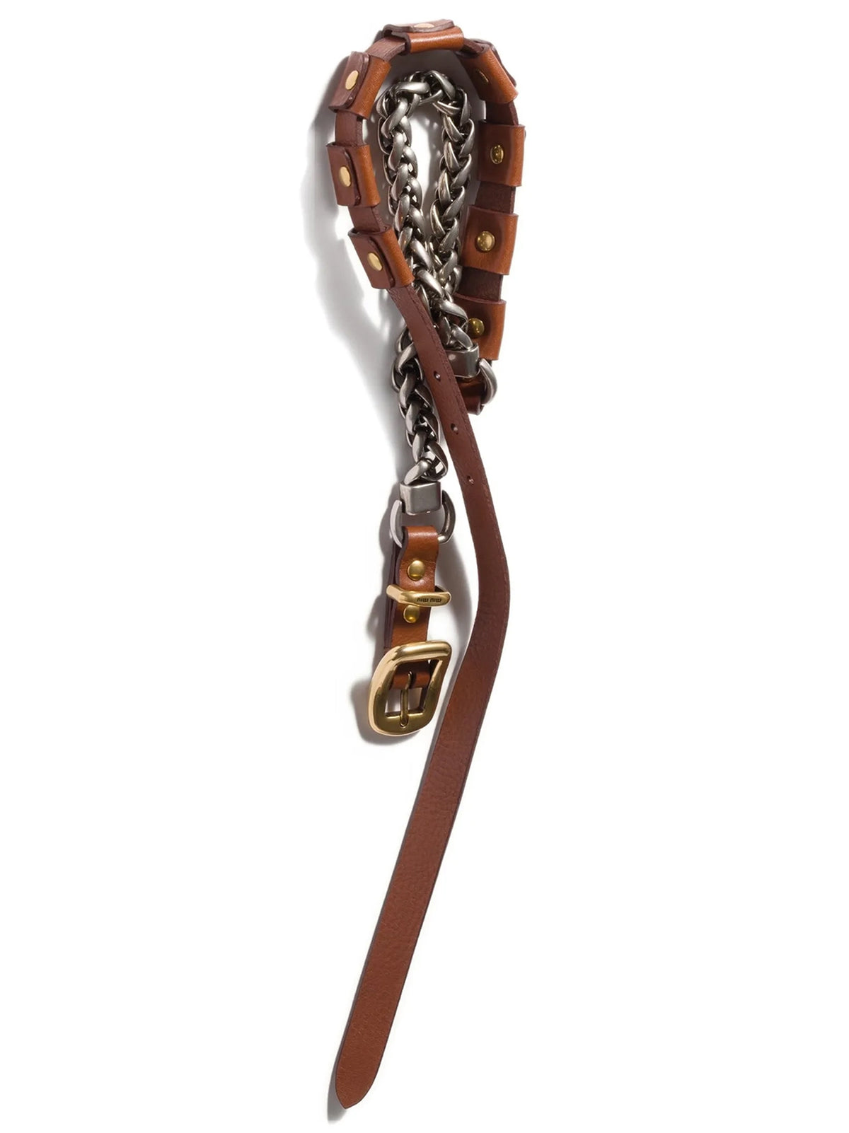 Miu Miu Women Metal And Leather Necklace MIU MIU