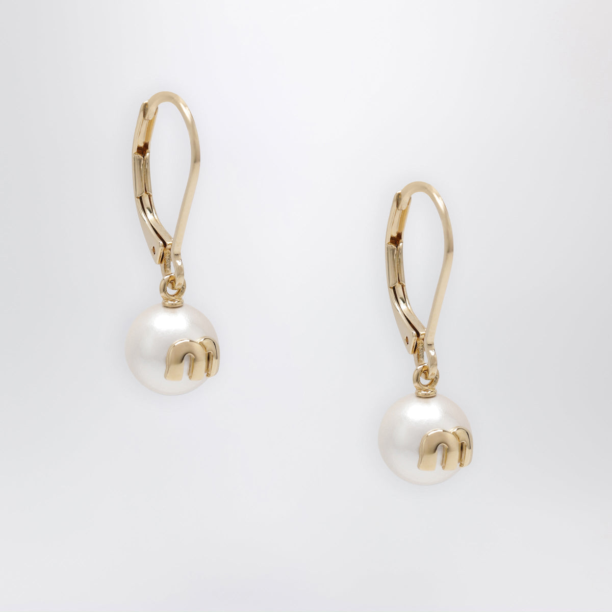 Miu Miu Gold Brass Drop Earrings Women MIU MIU