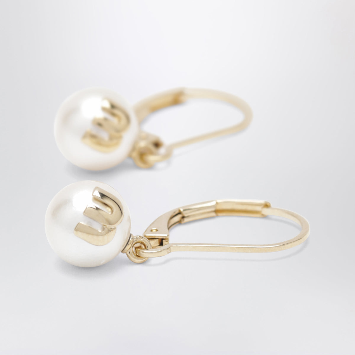 Miu Miu Gold Brass Drop Earrings Women MIU MIU