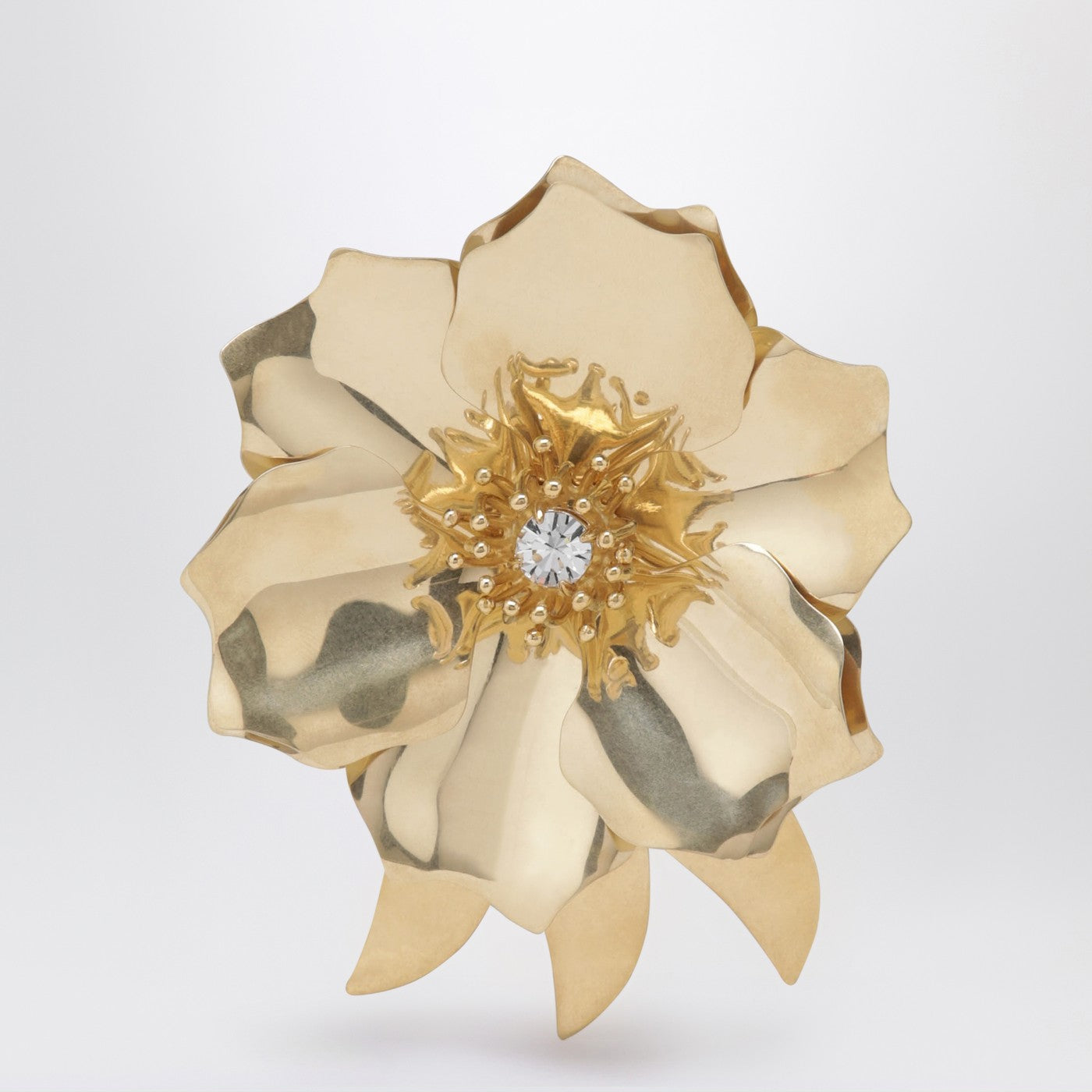 Miu Miu Gold-Tone Metal Brooch With Crystal Women MIU MIU