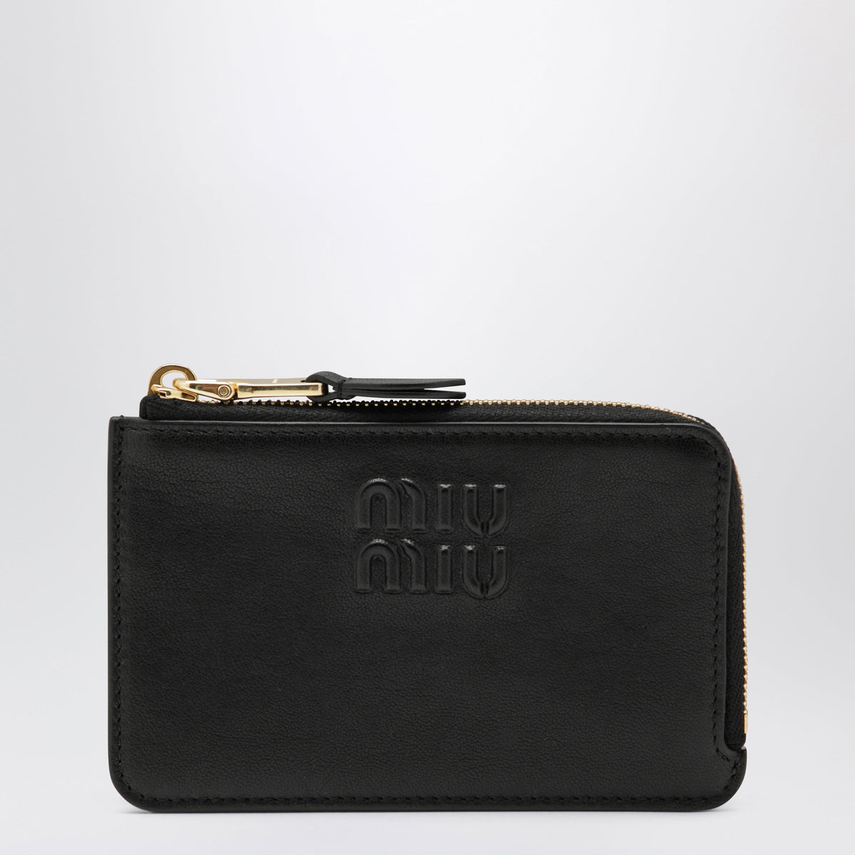Miu Miu Black Zip Card Holder In Leather Women MIU MIU