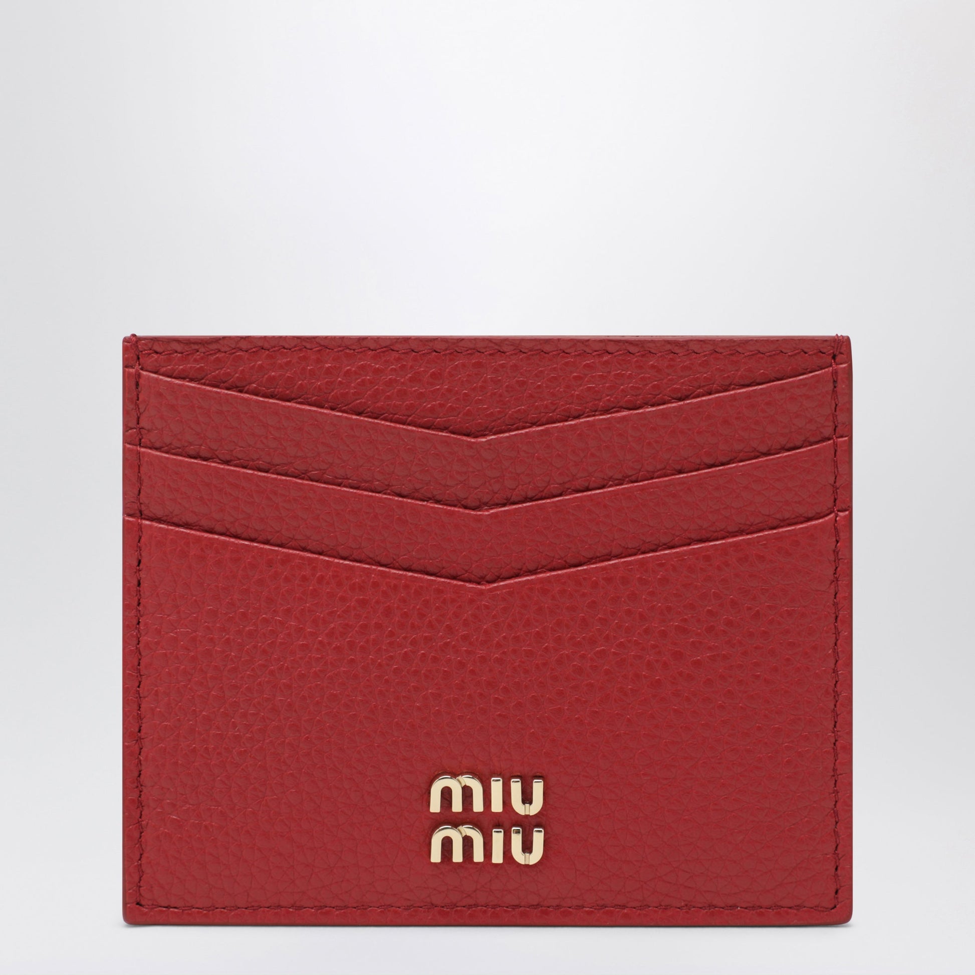 Miu Miu Red Leather Card Holder Women MIU MIU