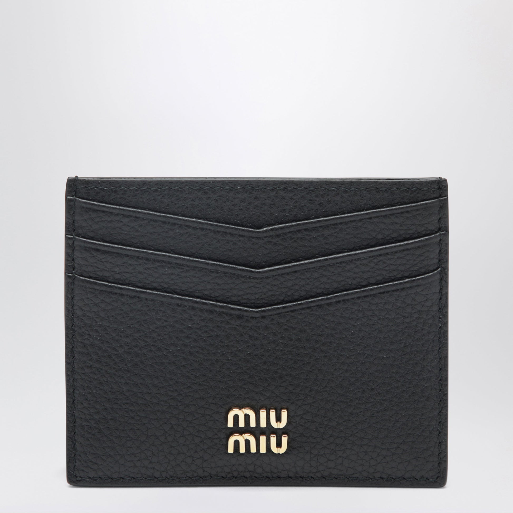 Miu Miu Black Leather Card Holder Women MIU MIU