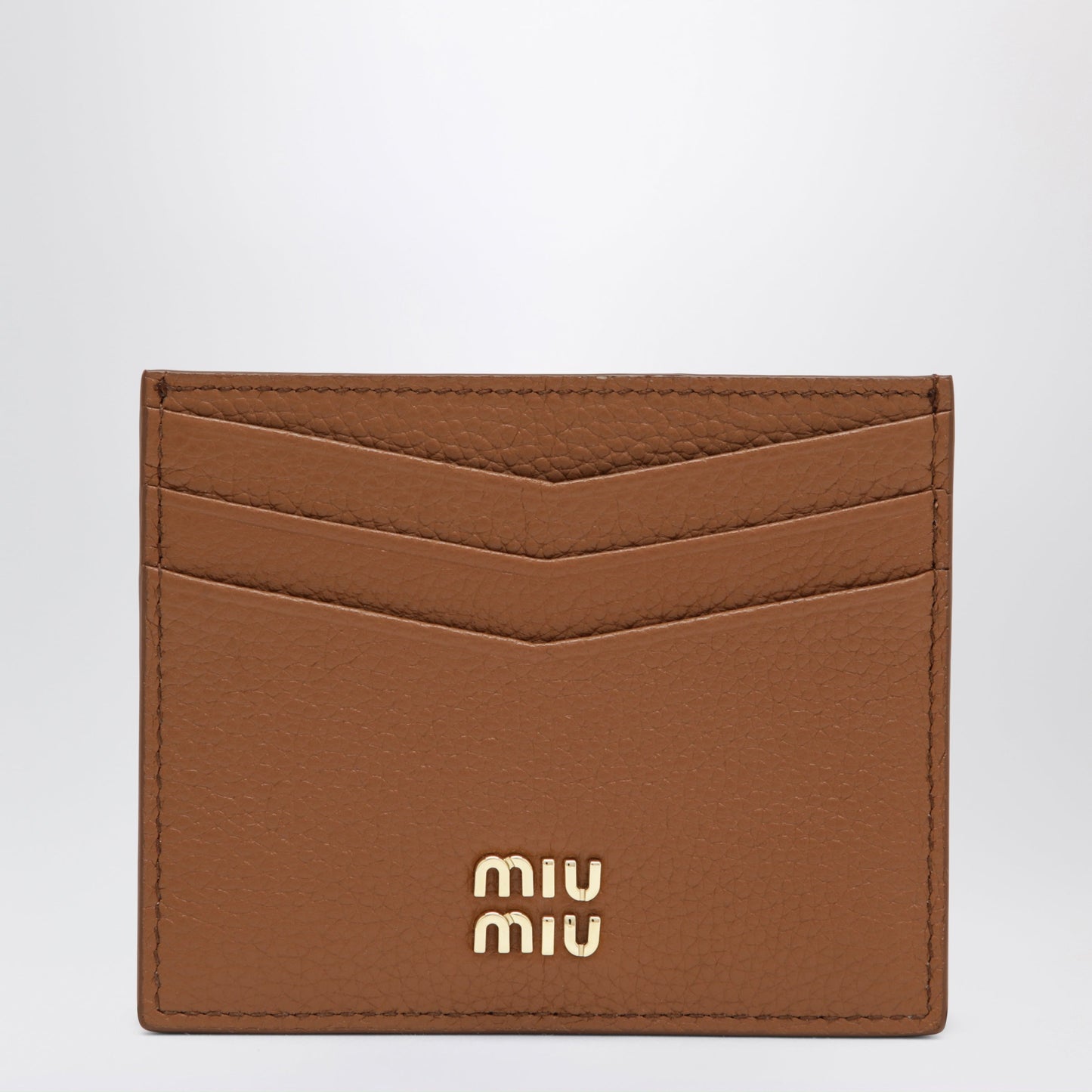 Miu Miu Card Holder In Leather, Cognac Women MIU MIU