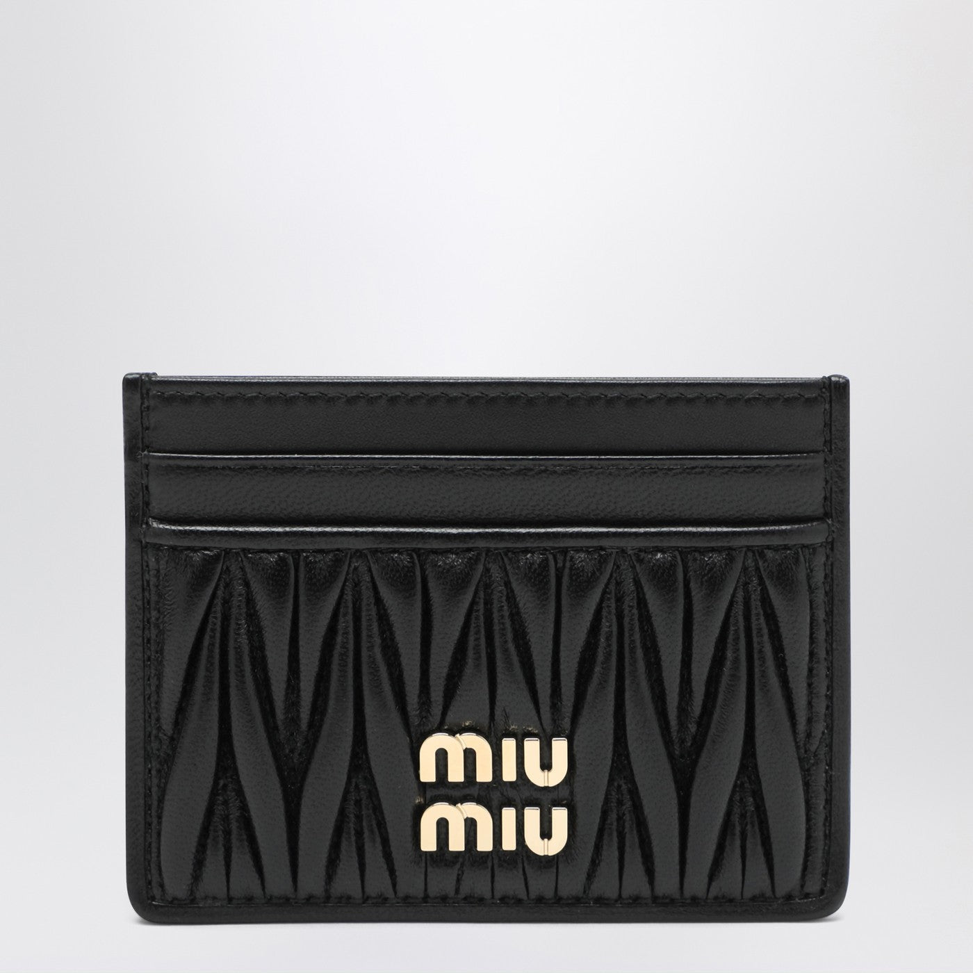 Miu Miu Black Matelasse Leather Cardholder Women MIU MIU