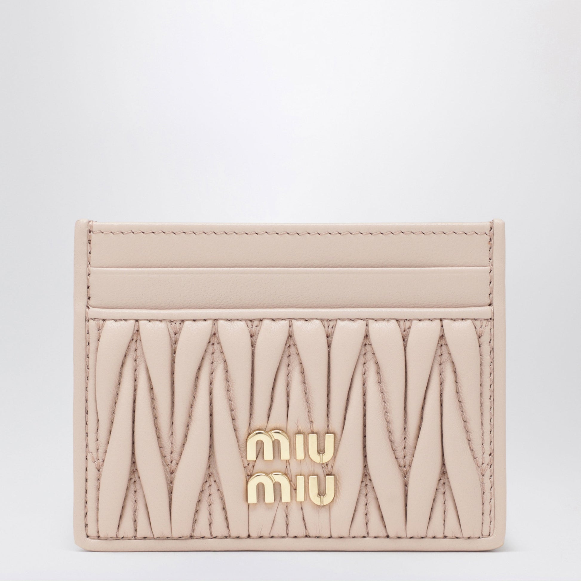 Miu Miu Powder Pink Card Holder In Matelasse Nappa Leather Women MIU MIU