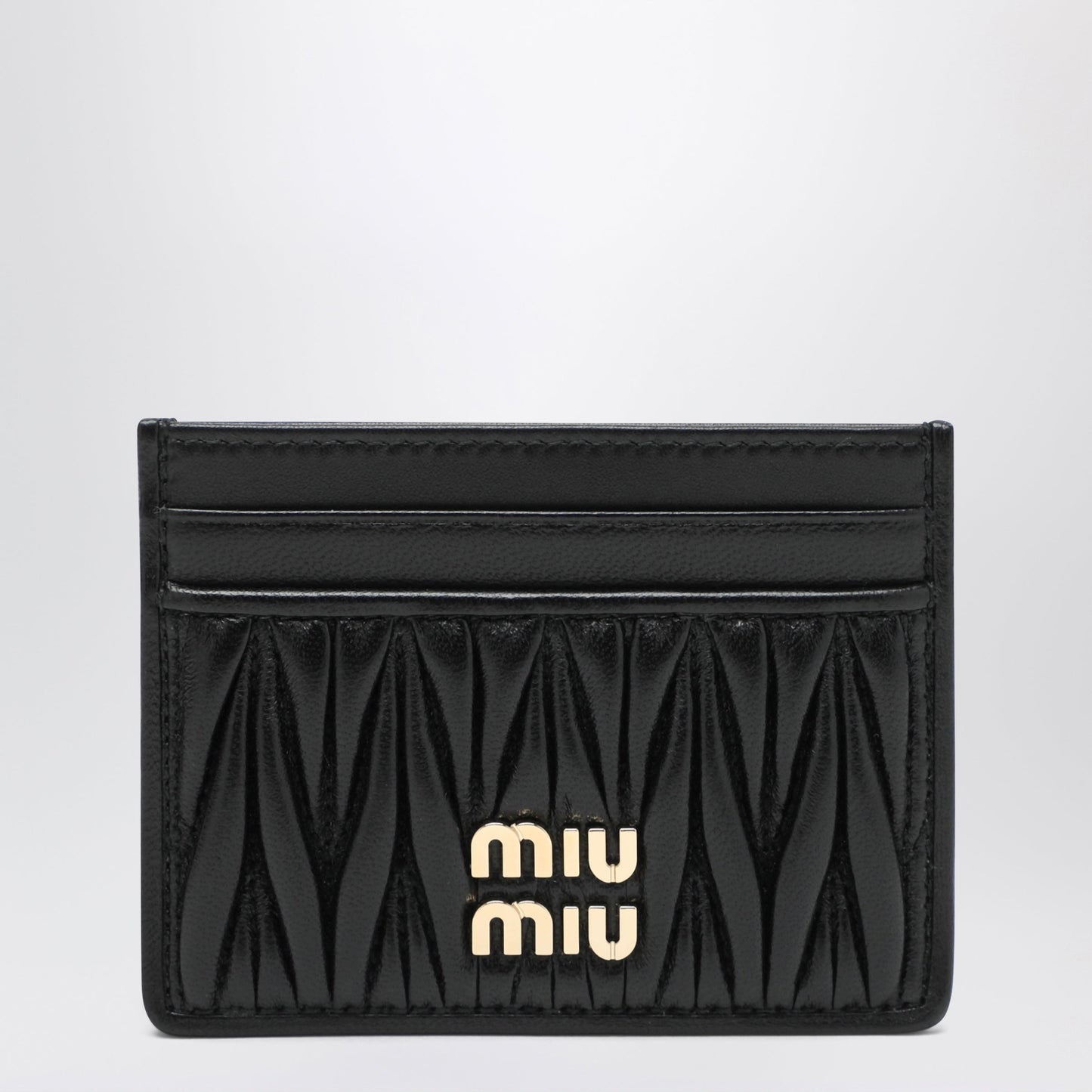 Miu Miu Black Matelasse Leather Cardholder Women MIU MIU