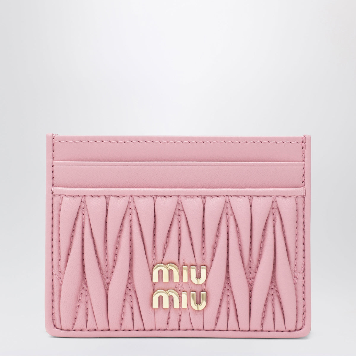 Miu Miu Pink Card Holder In Matelasse Nappa Leather Women MIU MIU