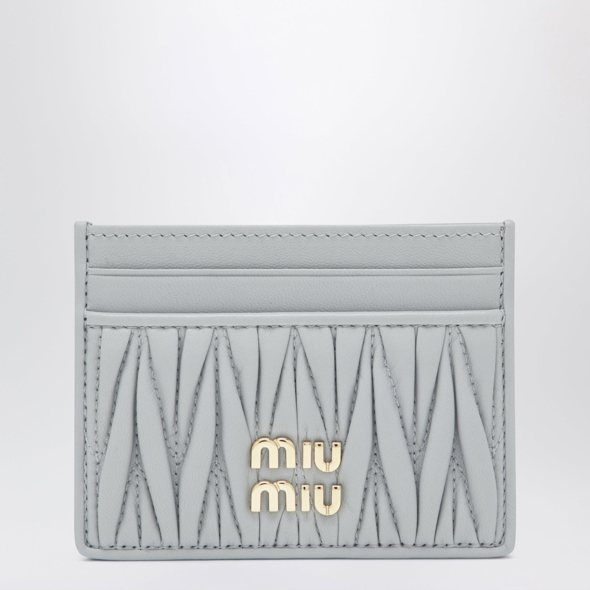 Miu Miu Pearl Matelasse Nappa Leather Card Holder Women MIU MIU