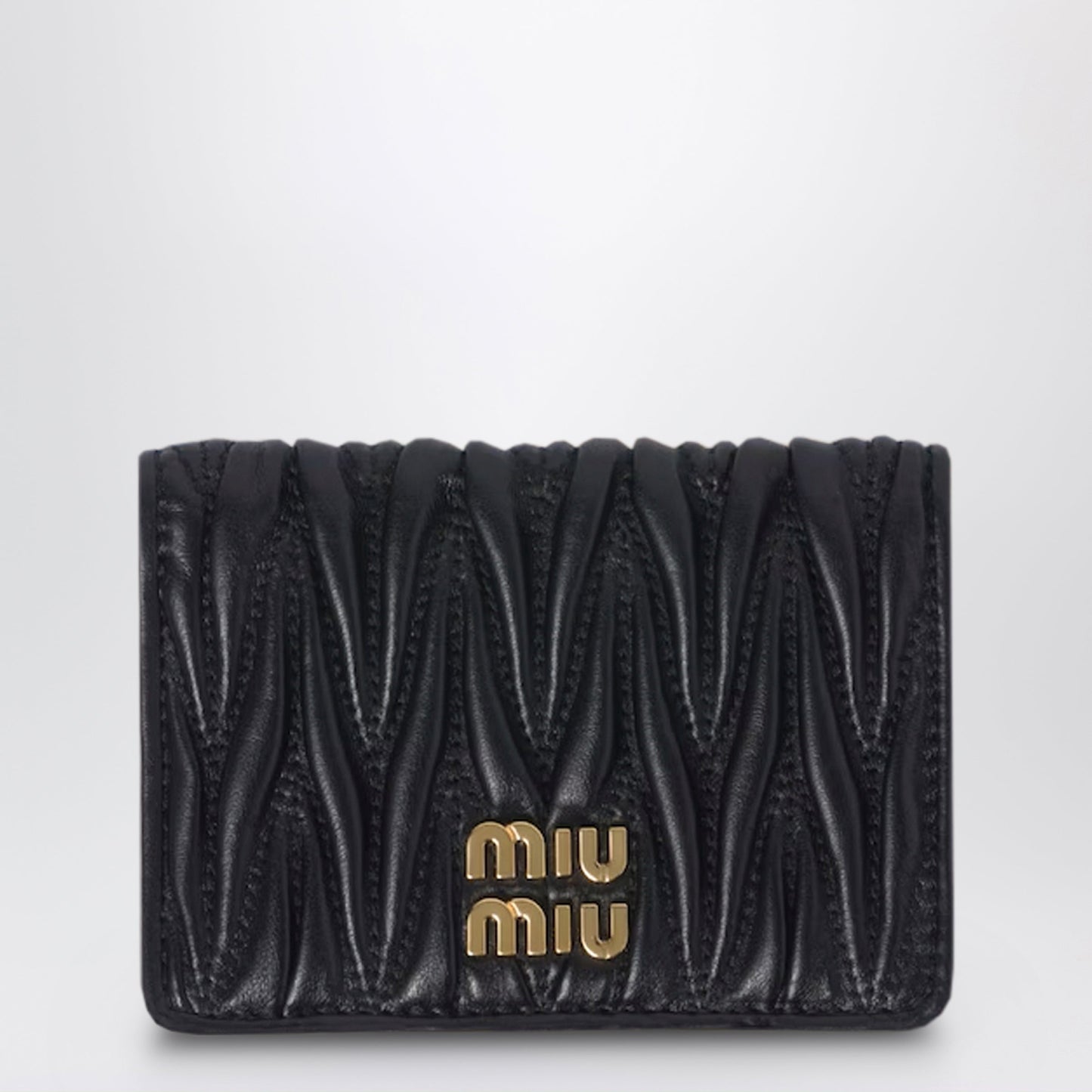 Miu Miu Black Matelasse Nappa Card Holder Women MIU MIU