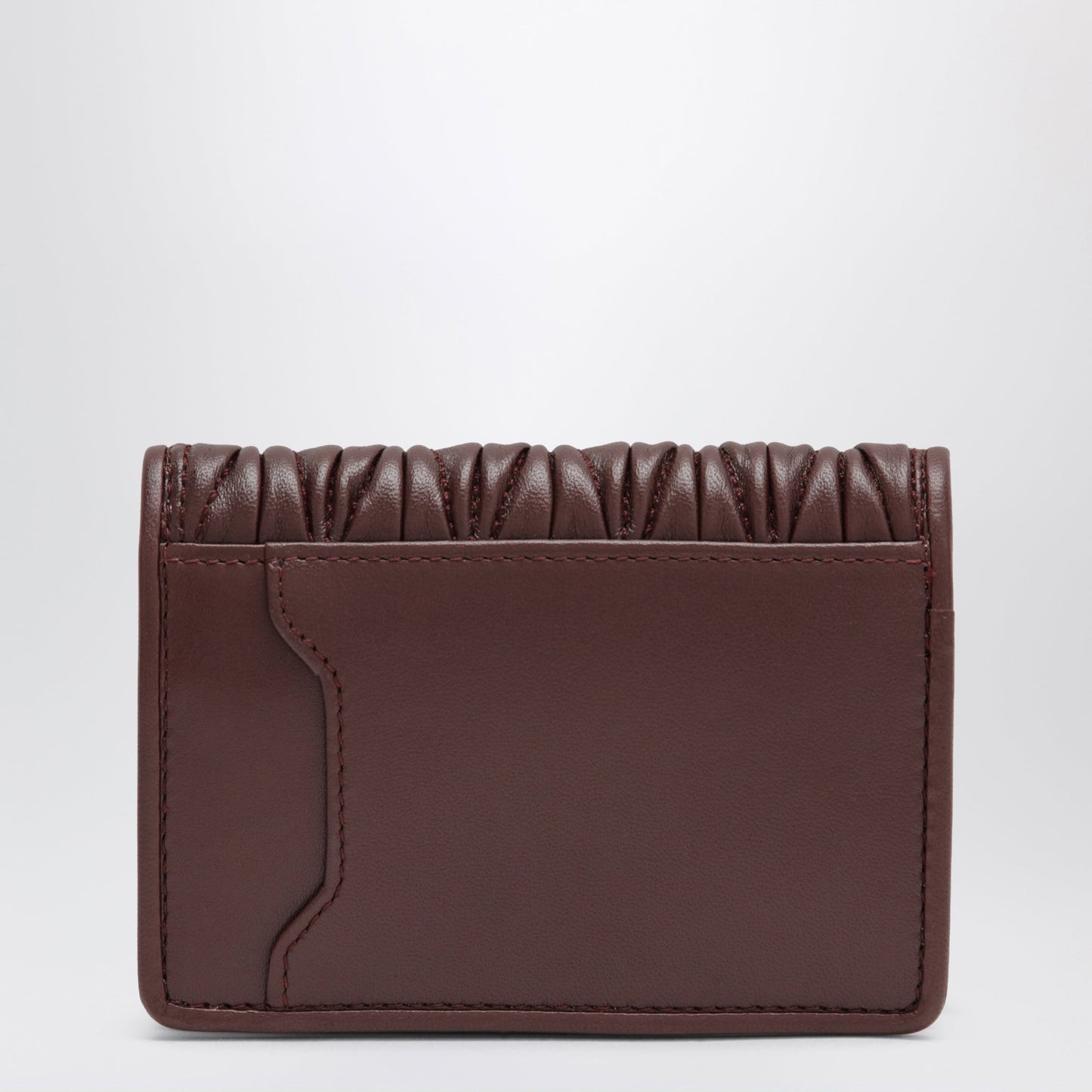 Miu Miu Card Holder In Matelasse Nappa Leather, Burgundy Women MIU MIU