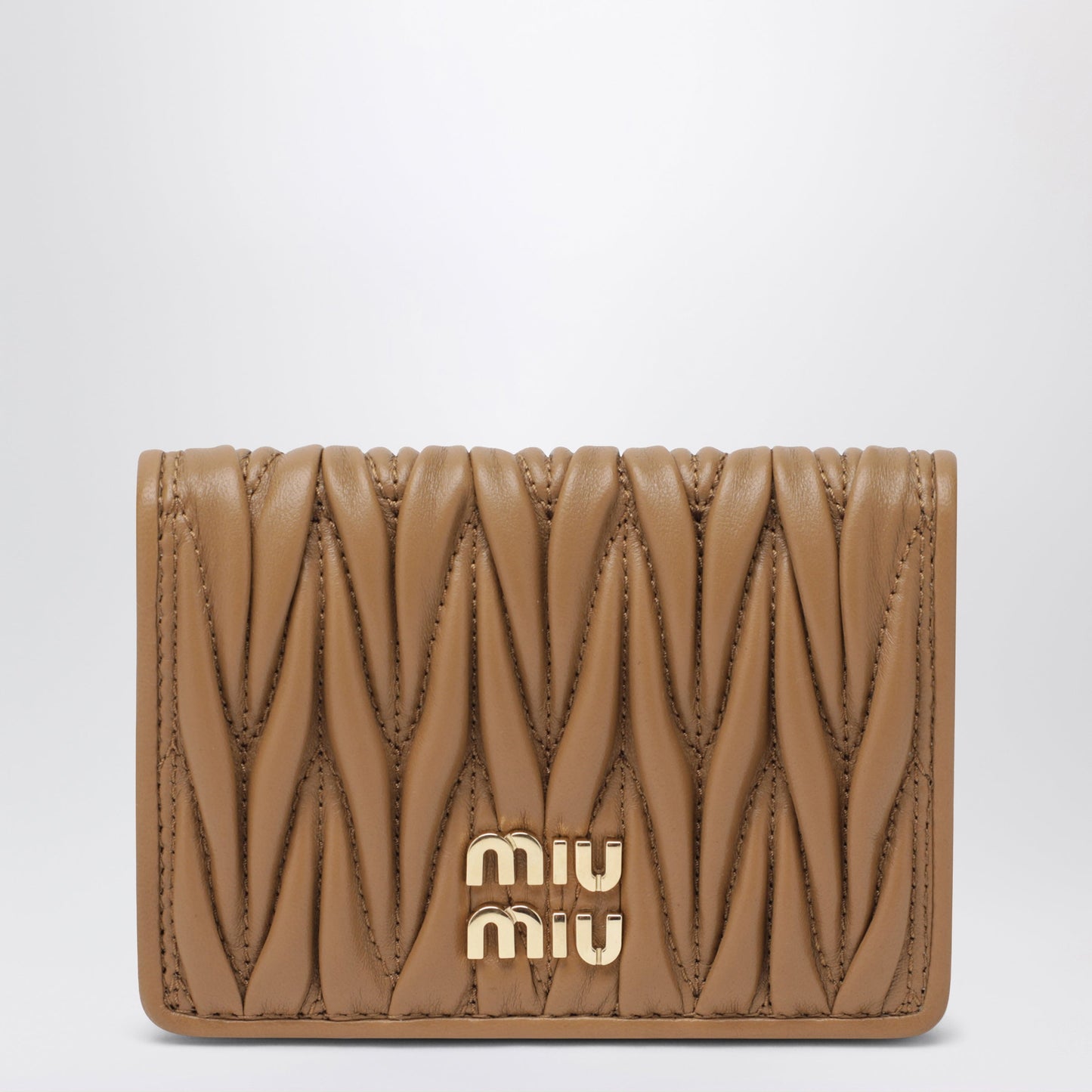 Miu Miu Caramel Card Holder In Matelasse Nappa Leather Women MIU MIU