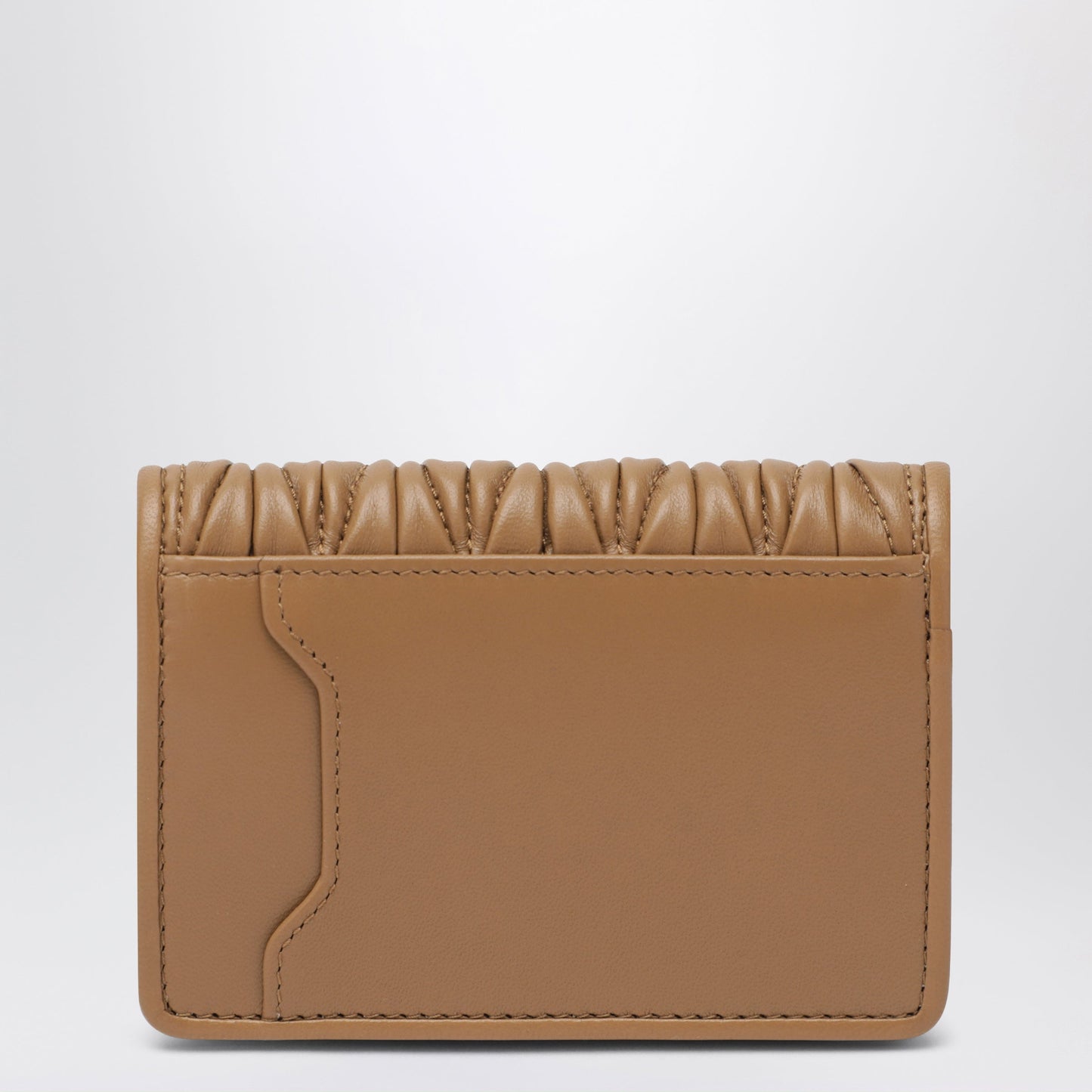 Miu Miu Caramel Card Holder In Matelasse Nappa Leather Women MIU MIU