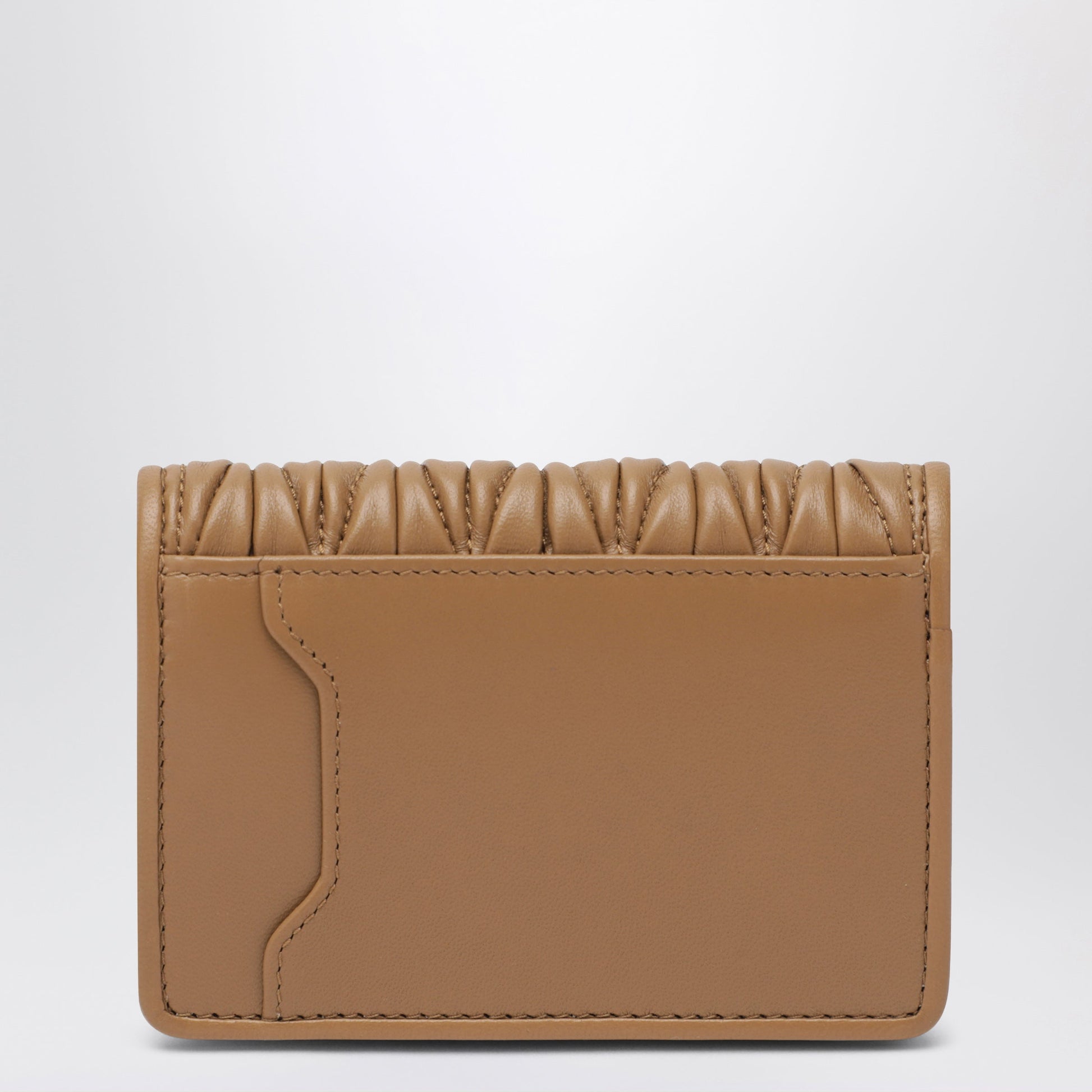 Miu Miu Caramel Card Holder In Matelasse Nappa Leather Women MIU MIU