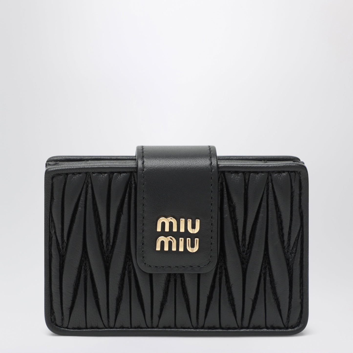 Miu Miu Black Card Holder In Matelasse Nappa Leather Women MIU MIU