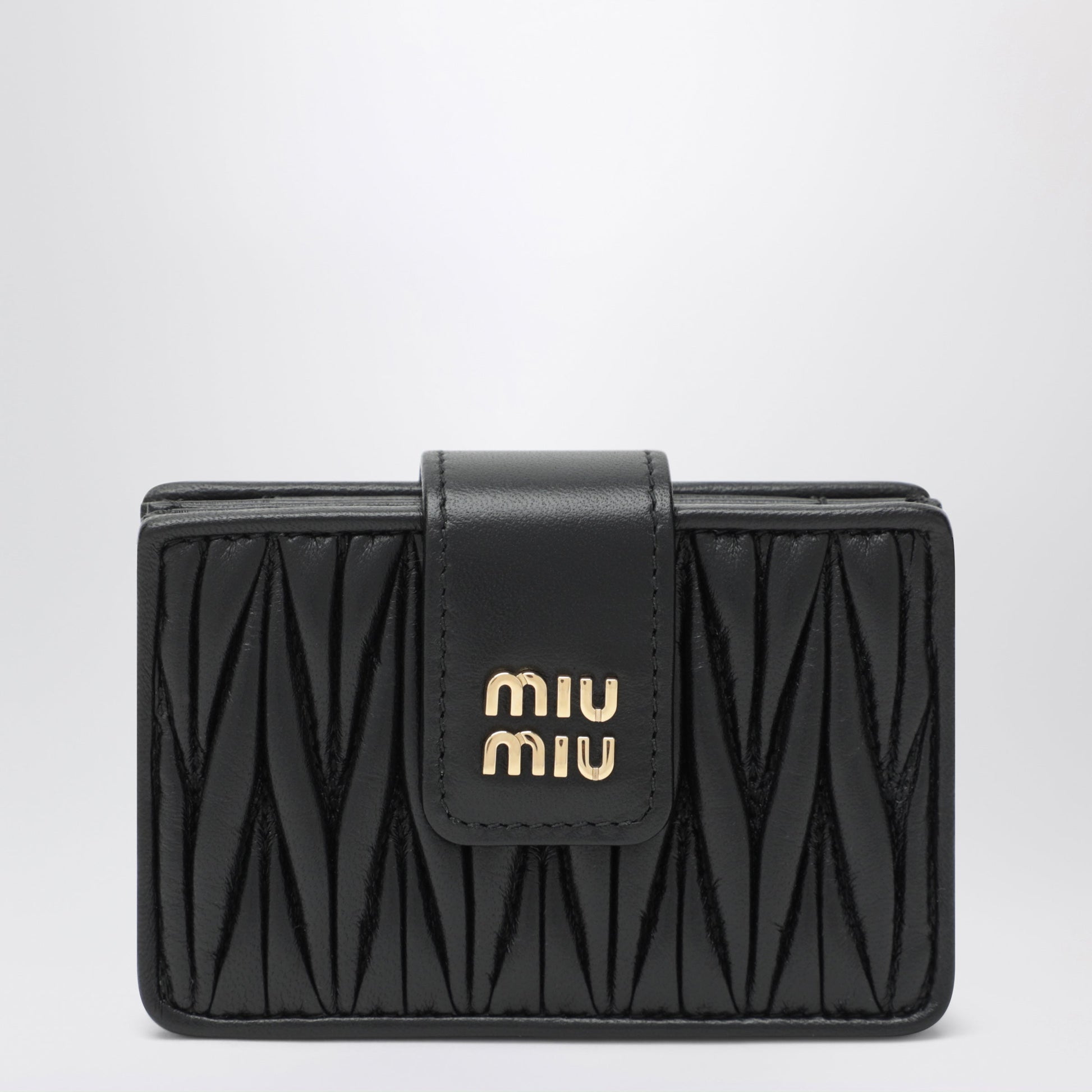 Miu Miu Black Card Holder In Matelasse Nappa Leather Women MIU MIU